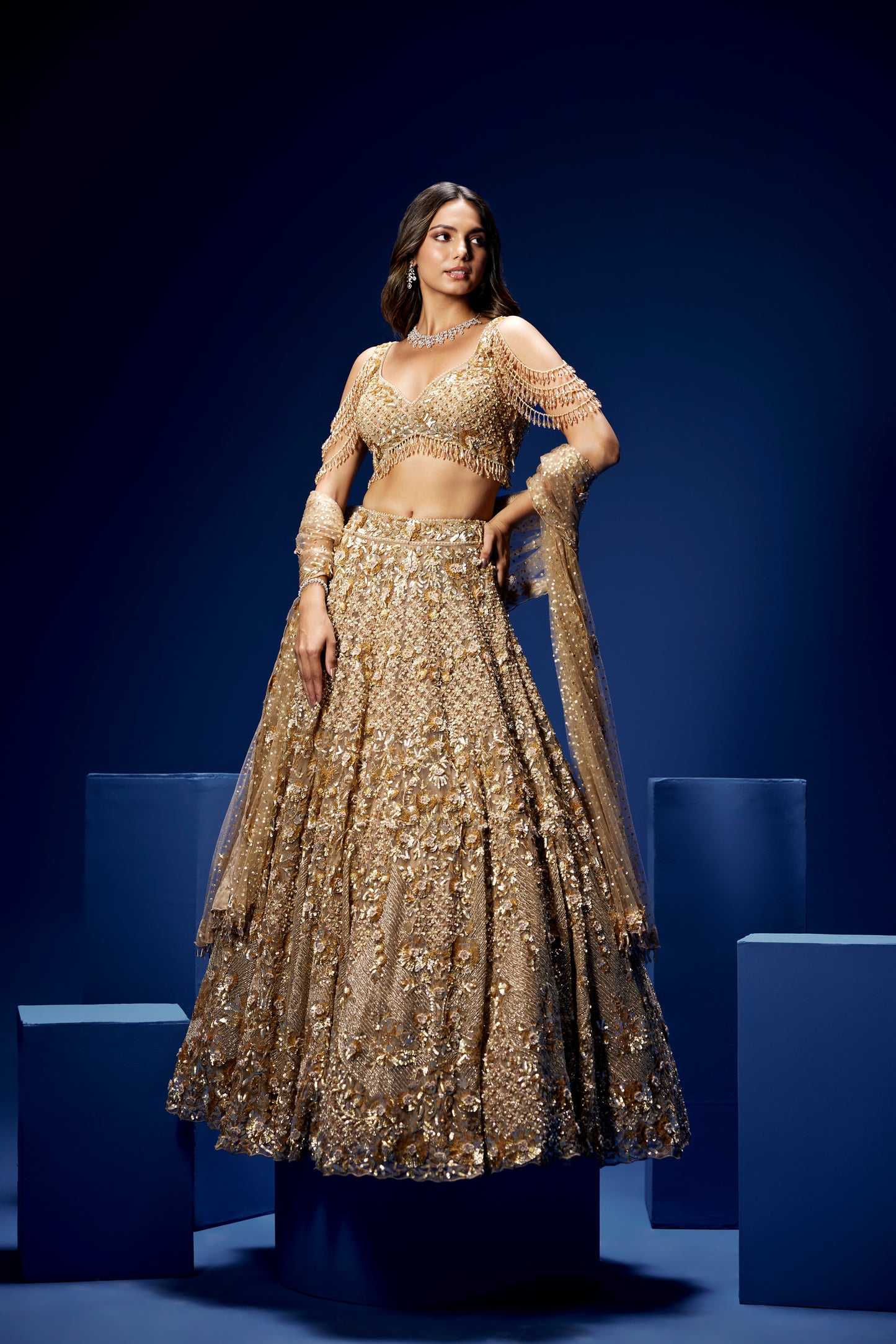 GOLD CIELO LEHENGA SET