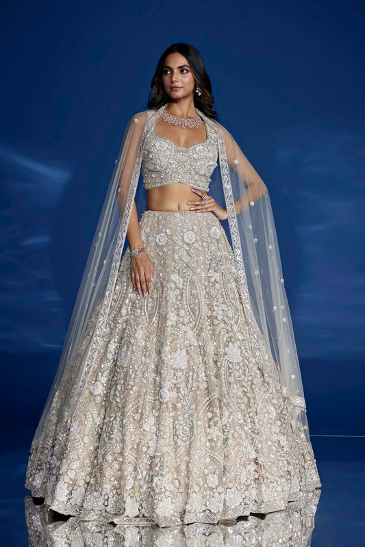 LIGHT BEIGE SERAPHIM LEHENGA SET