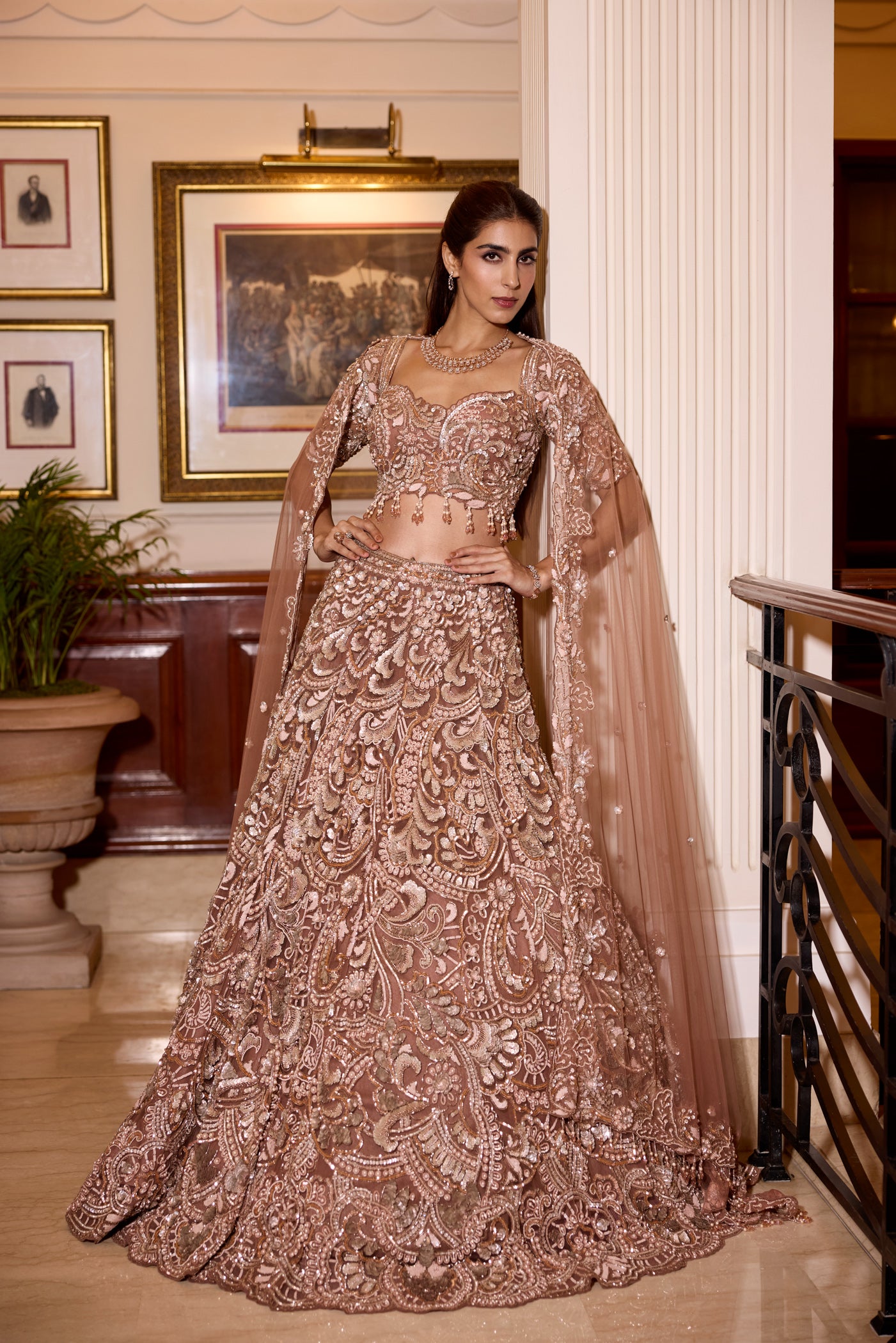 DARK PEACH NORA LEHENGA SET