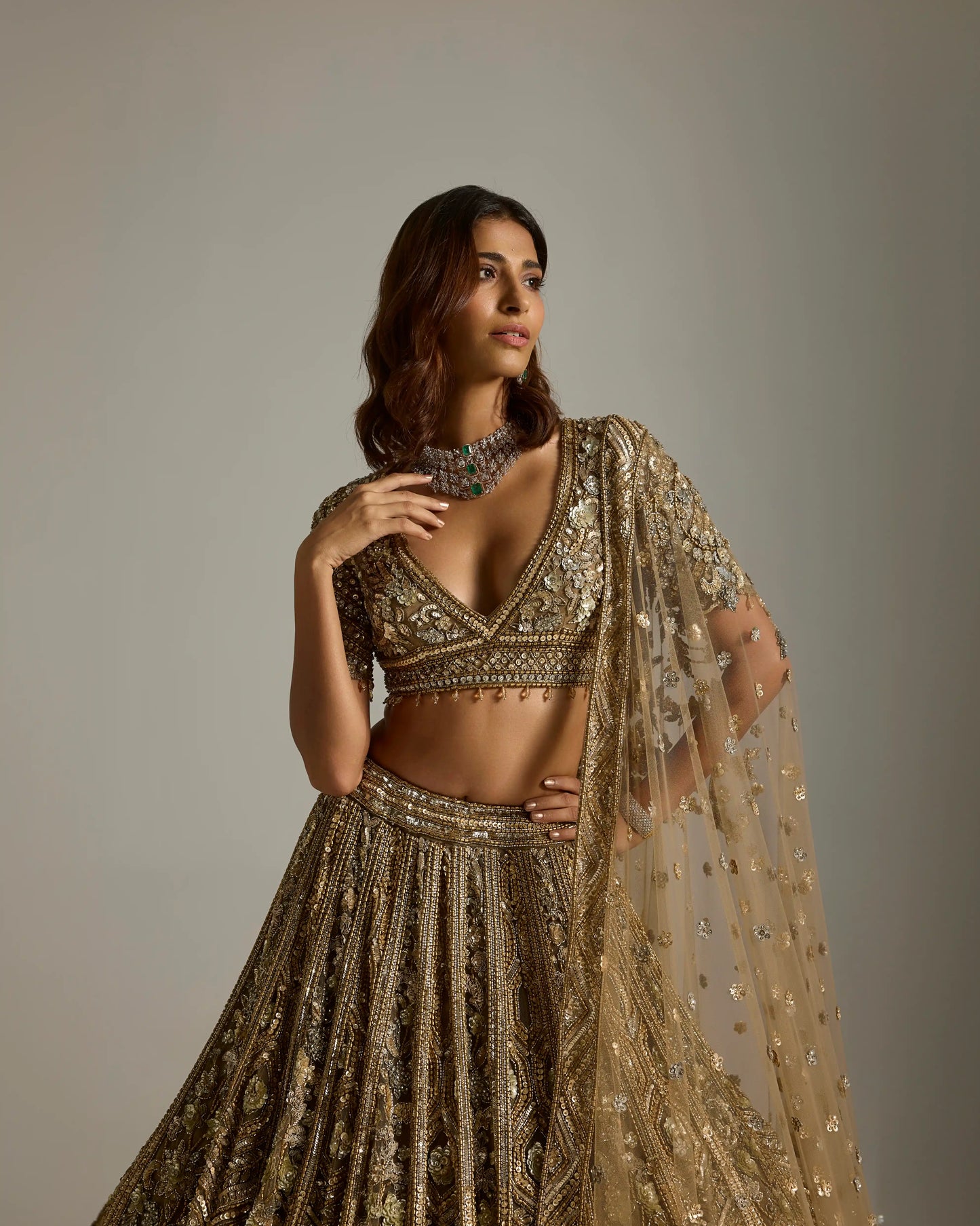 GOLD JUNIPER BRIDAL LEHENGA SET