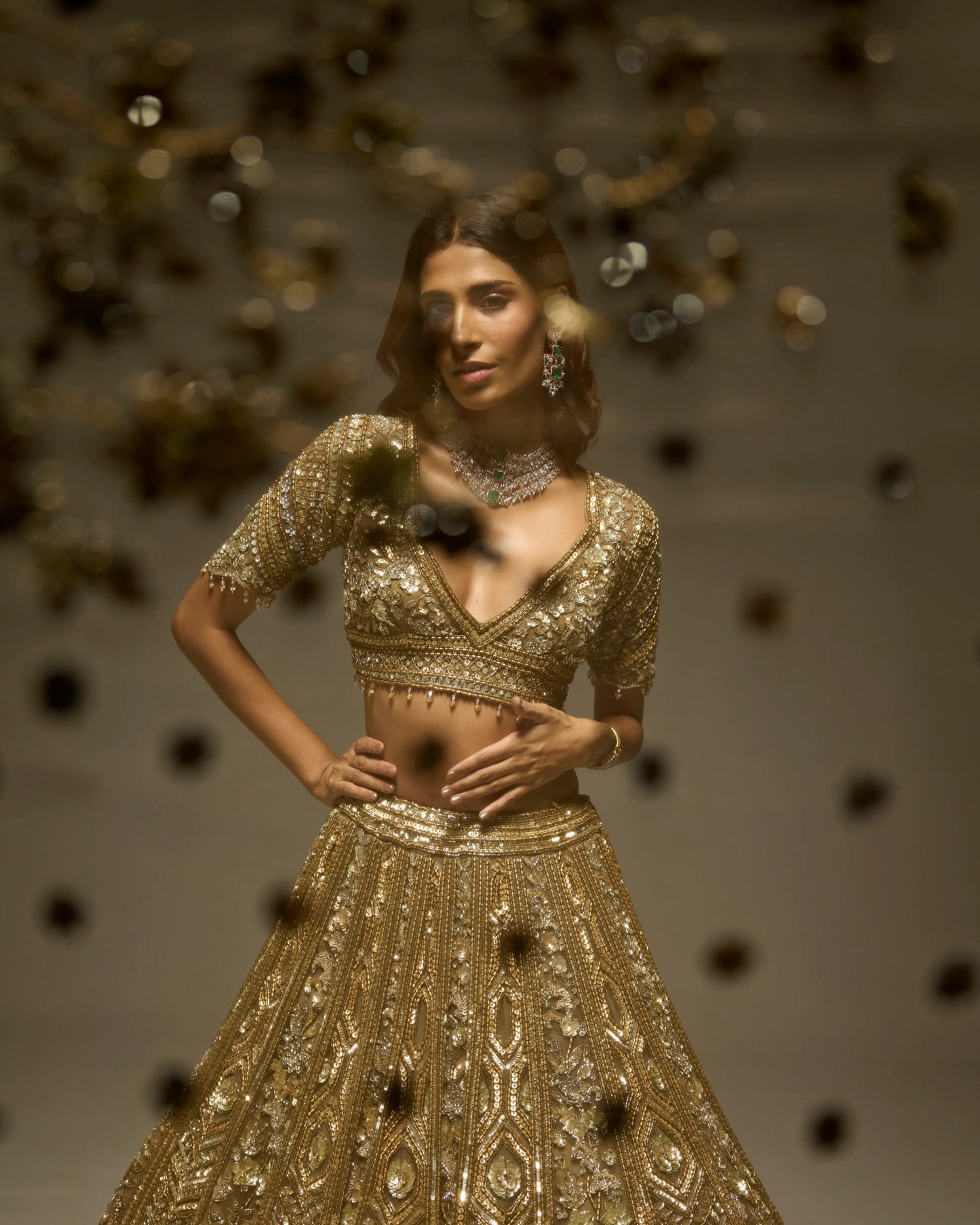 GOLD JUNIPER BRIDAL LEHENGA SET