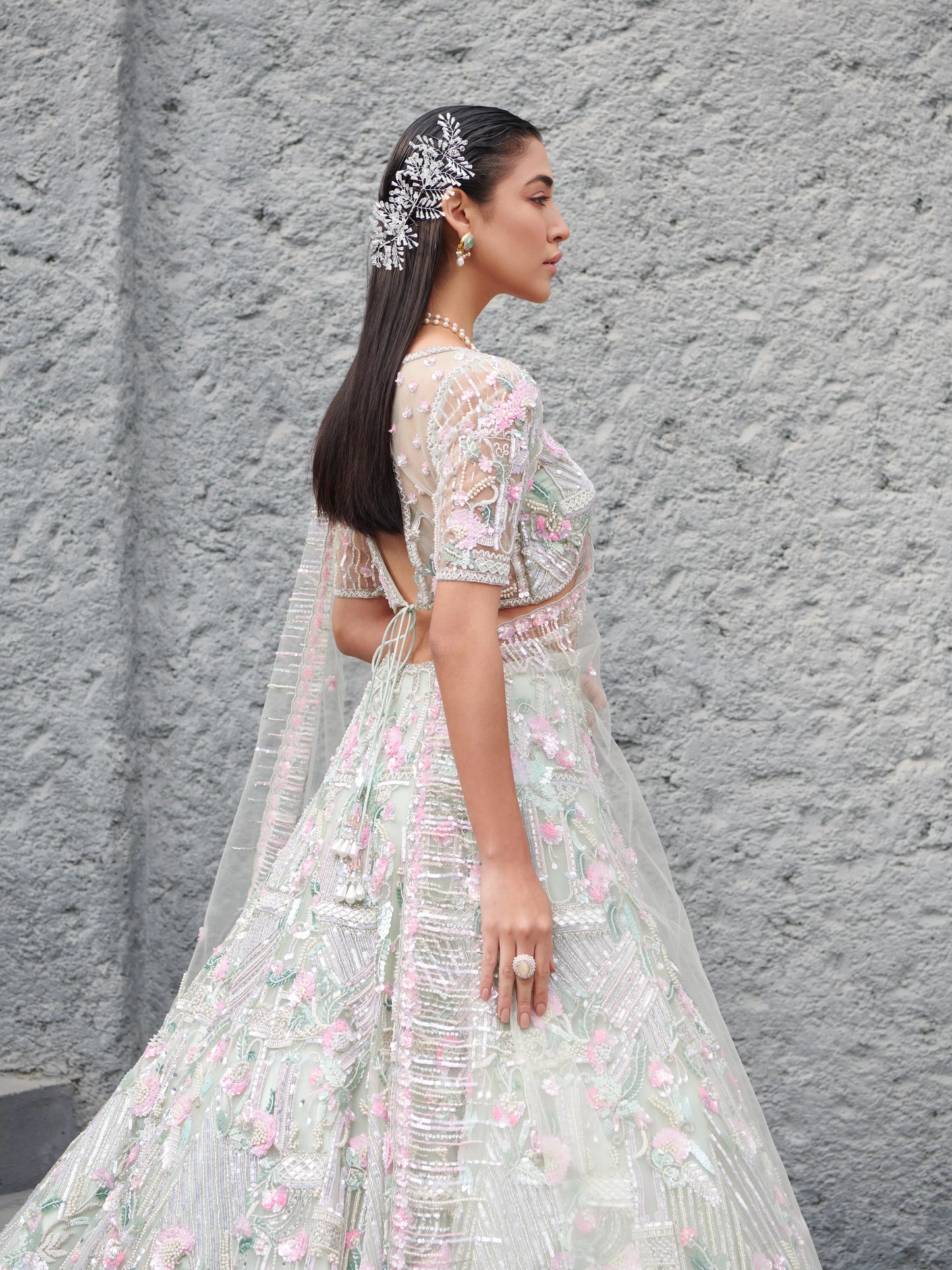 LIGHT MINT CERADON LEHENGA SET