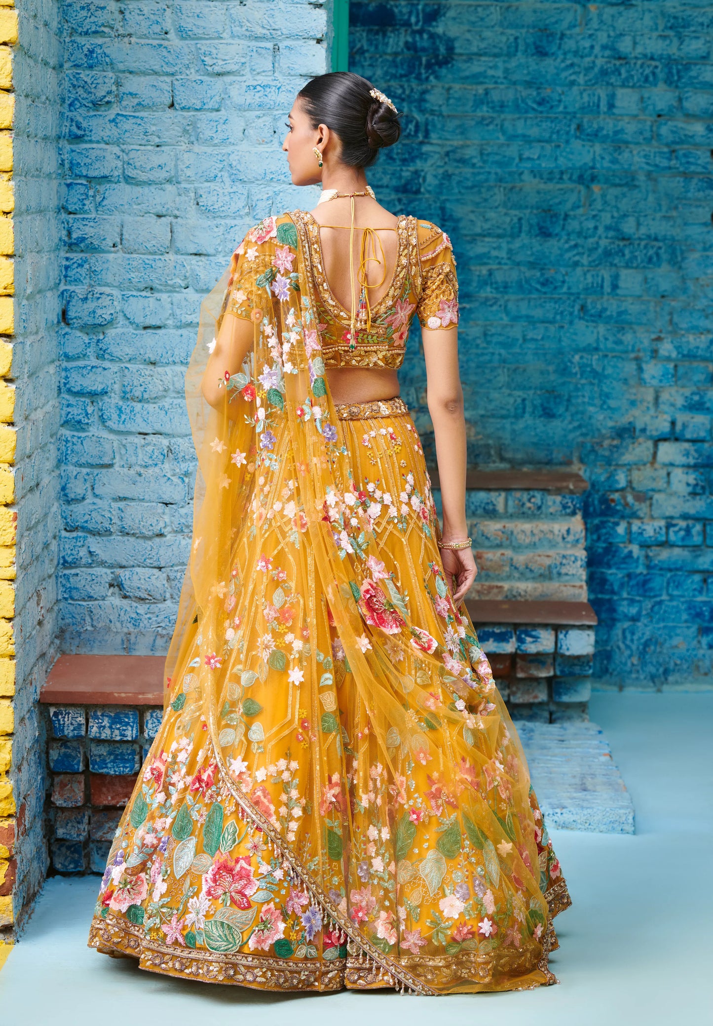 YELLOW MULTICOLOUR ZION LEHENGA SET