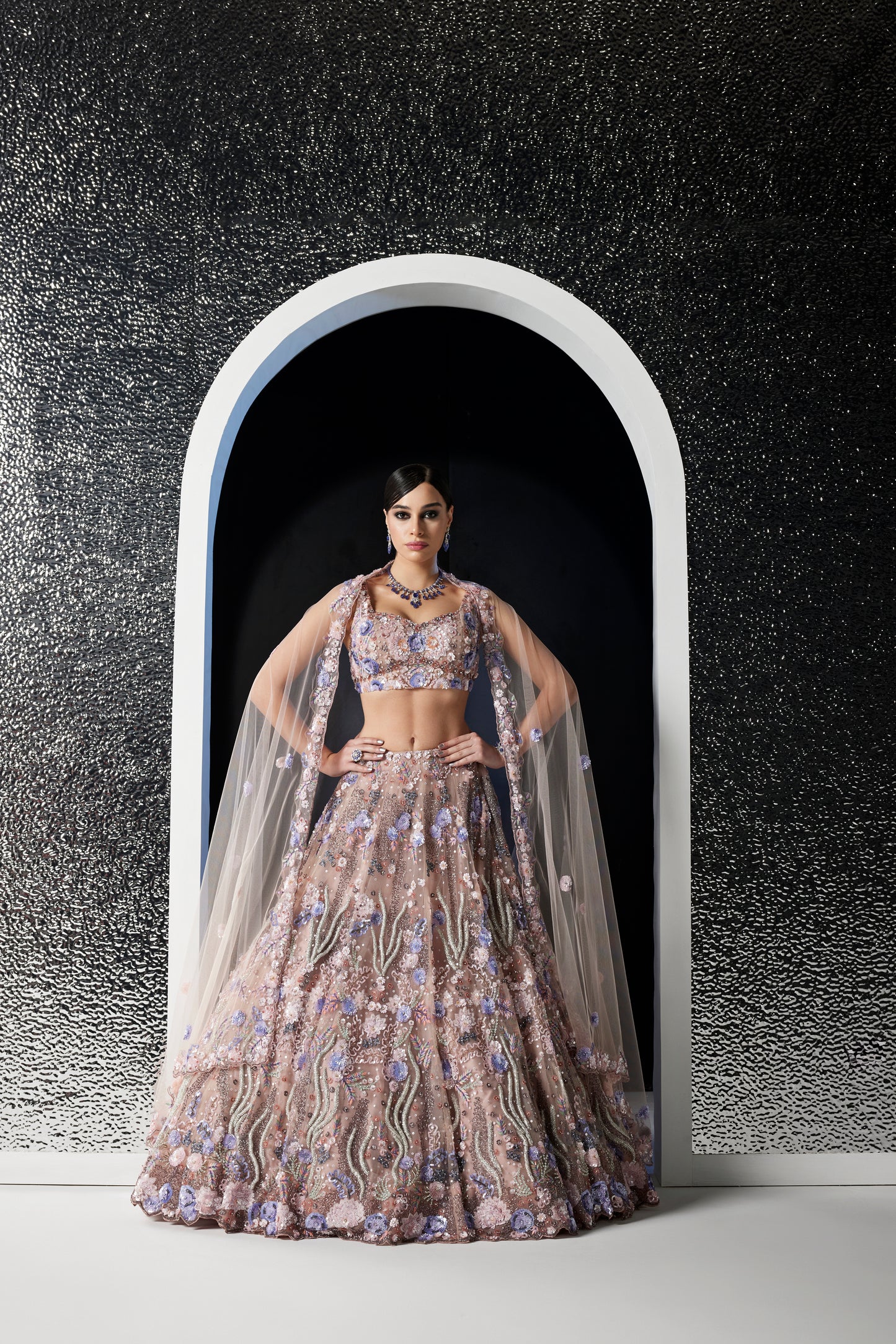 LILAC MULTICOLOR PHOENIX LEHENGA SET