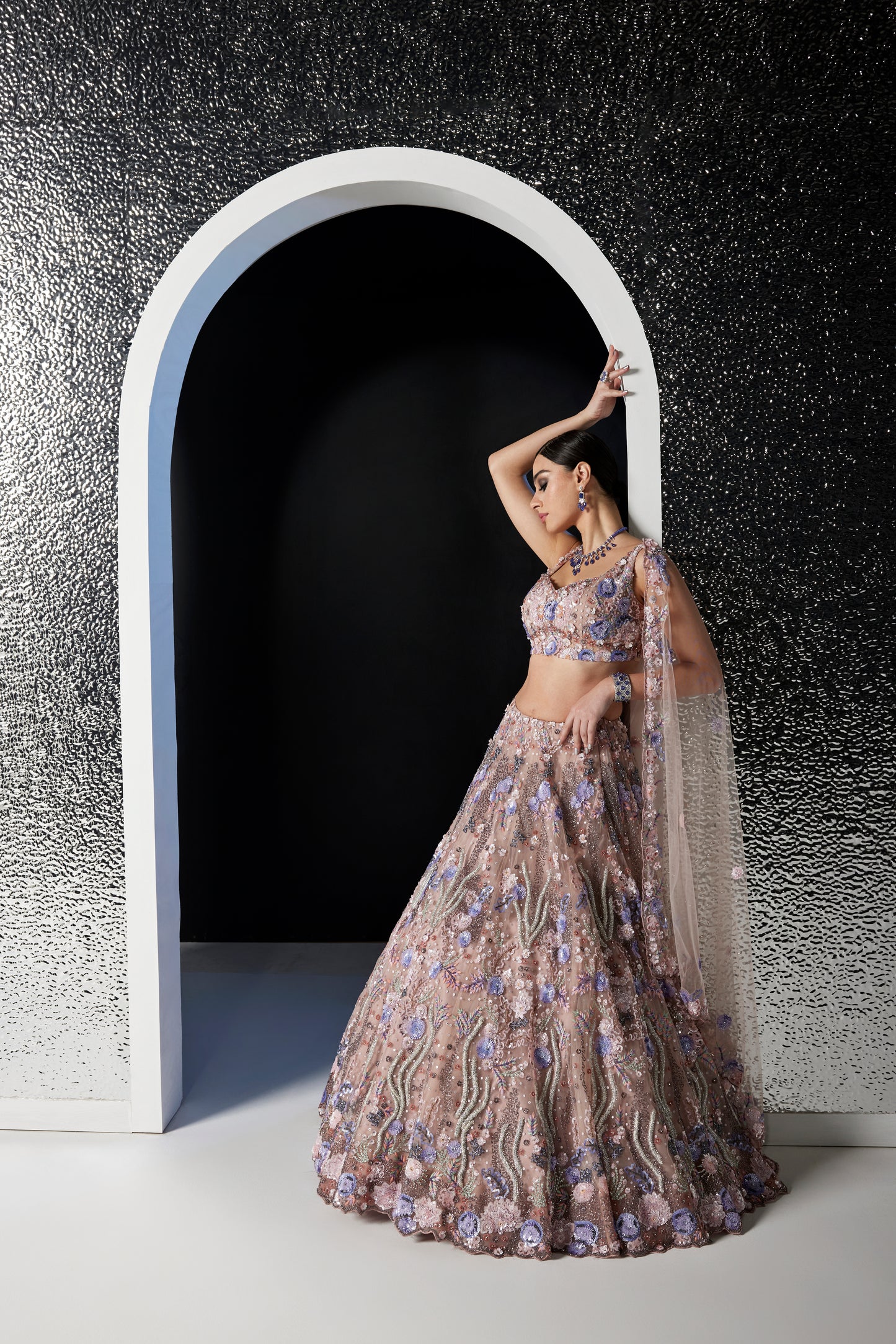 LILAC MULTICOLOR PHOENIX LEHENGA SET