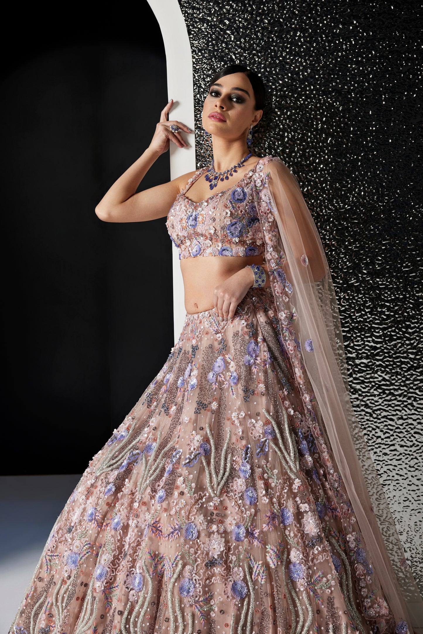 LILAC MULTICOLOR PHOENIX LEHENGA SET