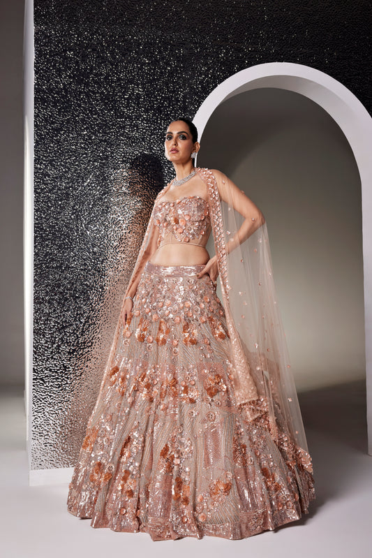 ROSE GOLD AMARA LEHENGA SET