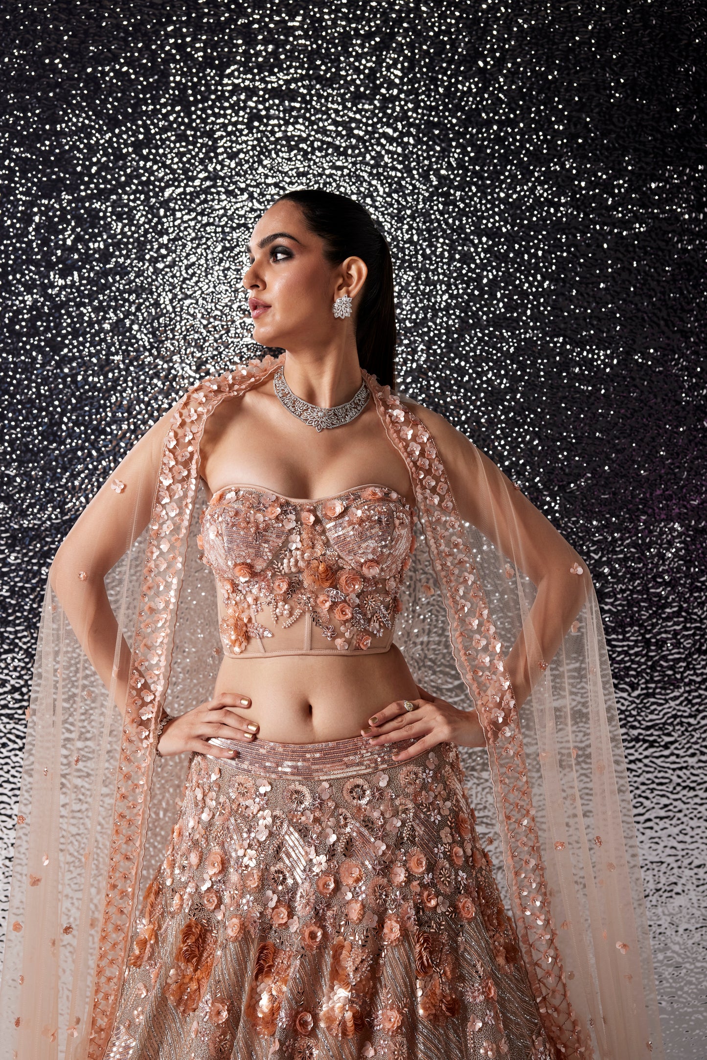 ROSE GOLD AMARA LEHENGA SET