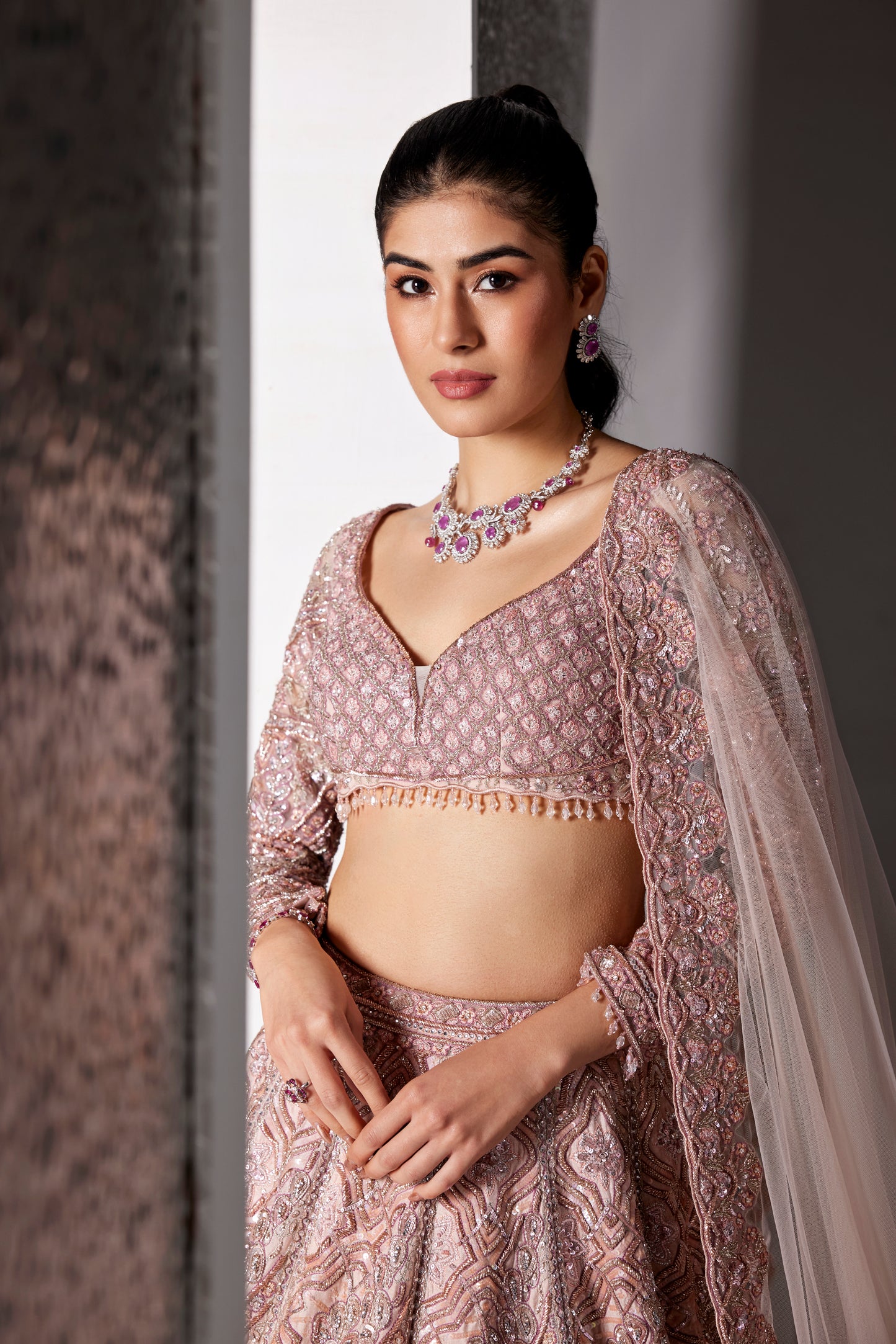 LIGHT PINK AVERY LEHENGA SET
