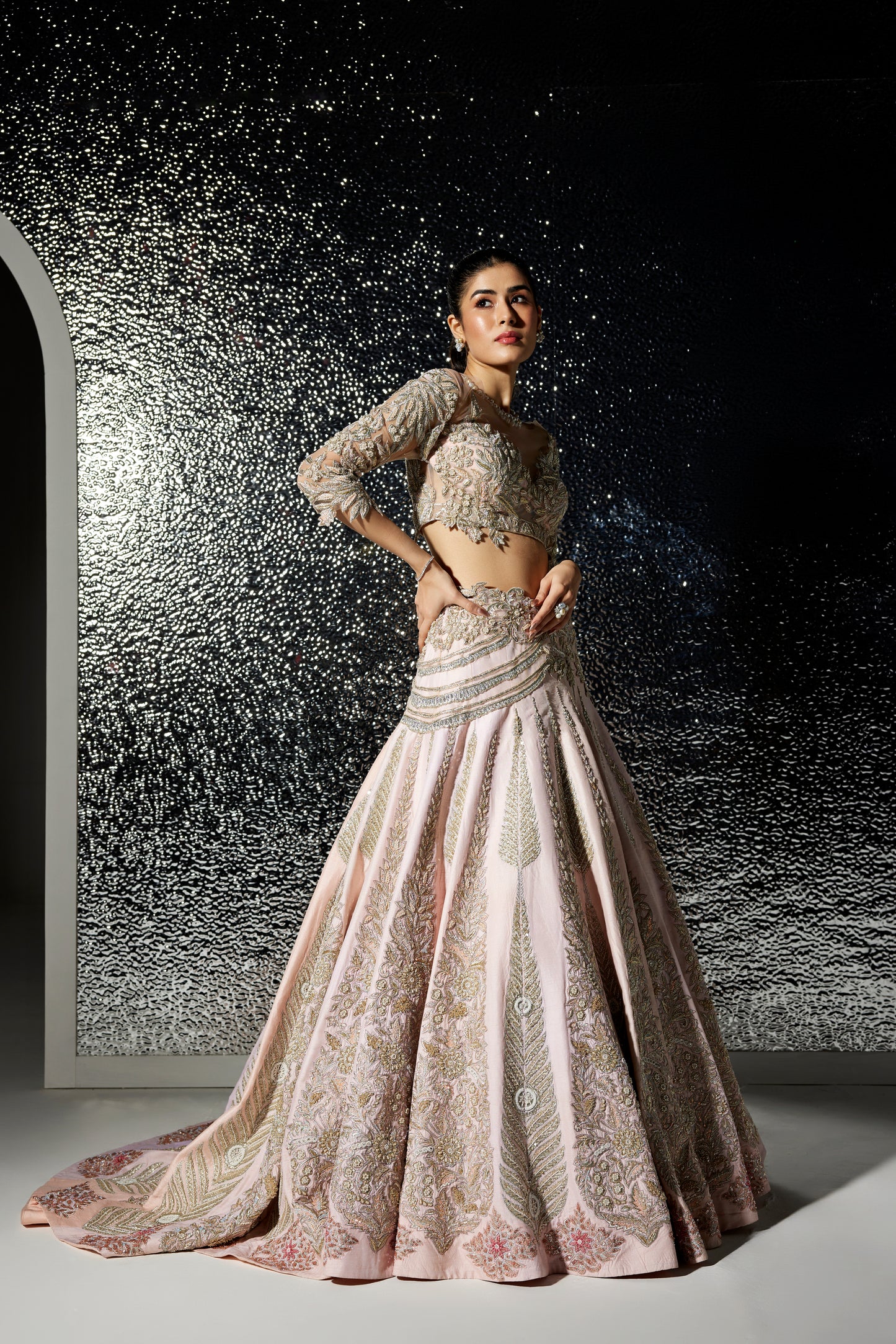 PINK LEAH BRIDAL LEHENGA SET