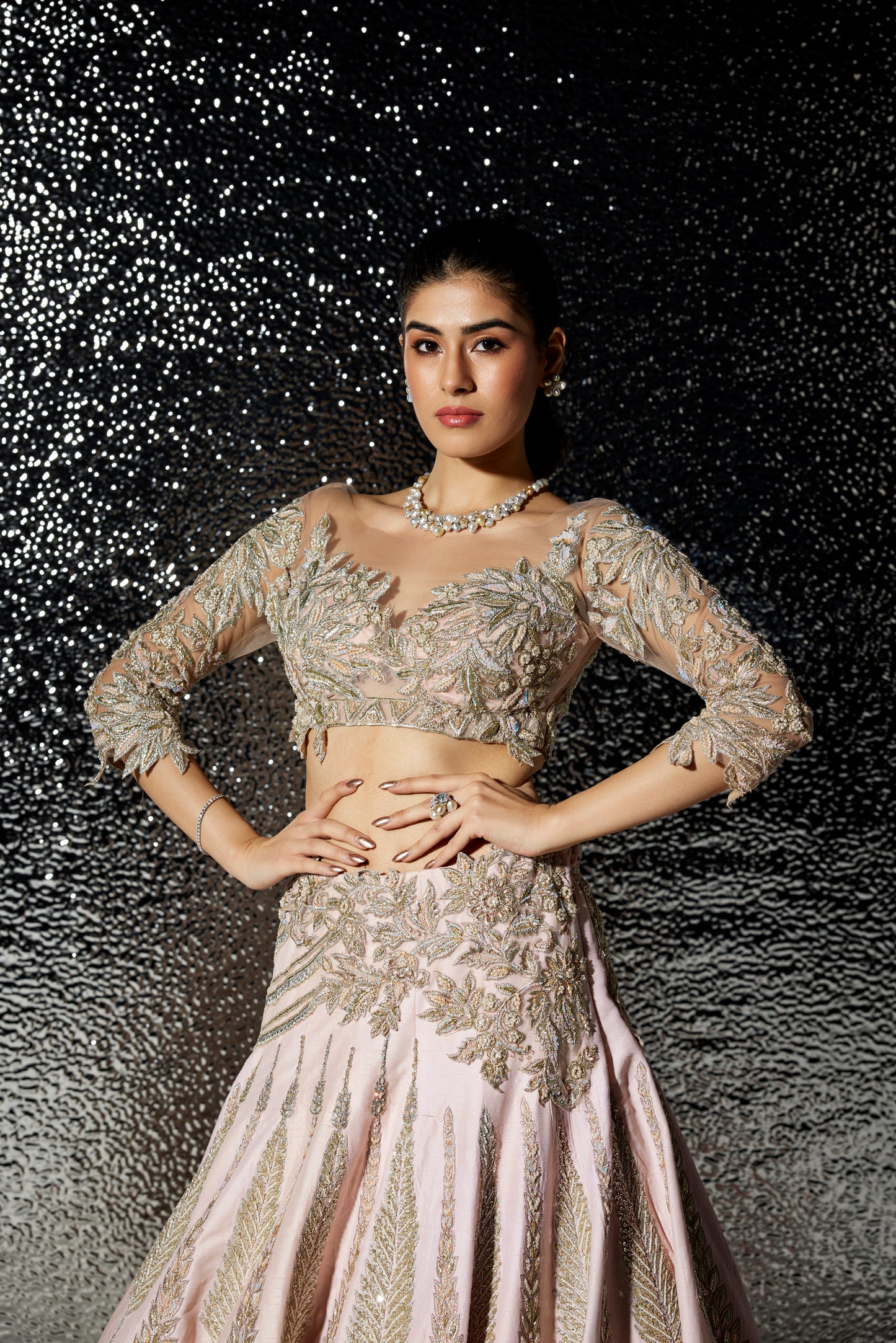 PINK LEAH BRIDAL LEHENGA SET