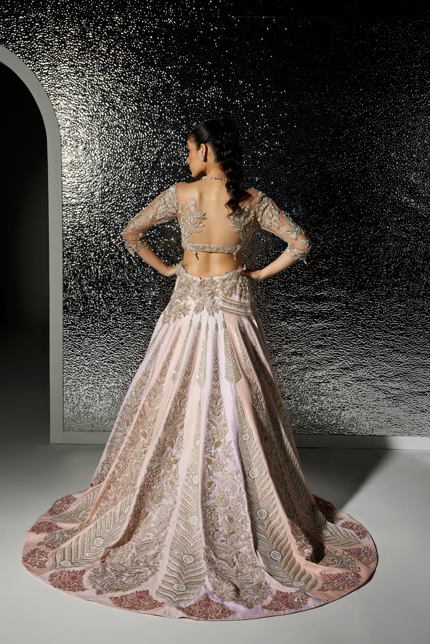 PINK LEAH BRIDAL LEHENGA SET