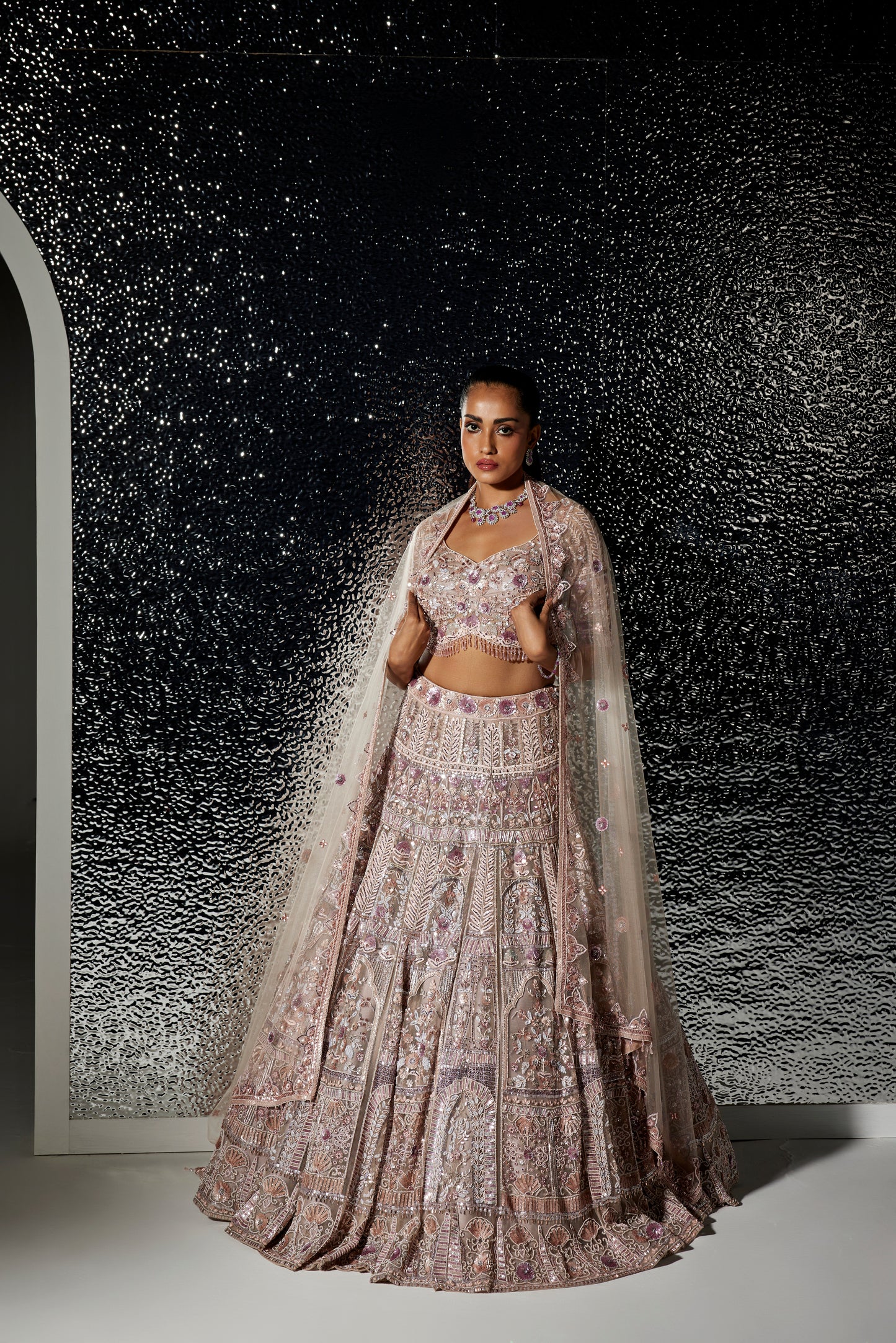 DUSTY PINK VERENA LEHENGA SET