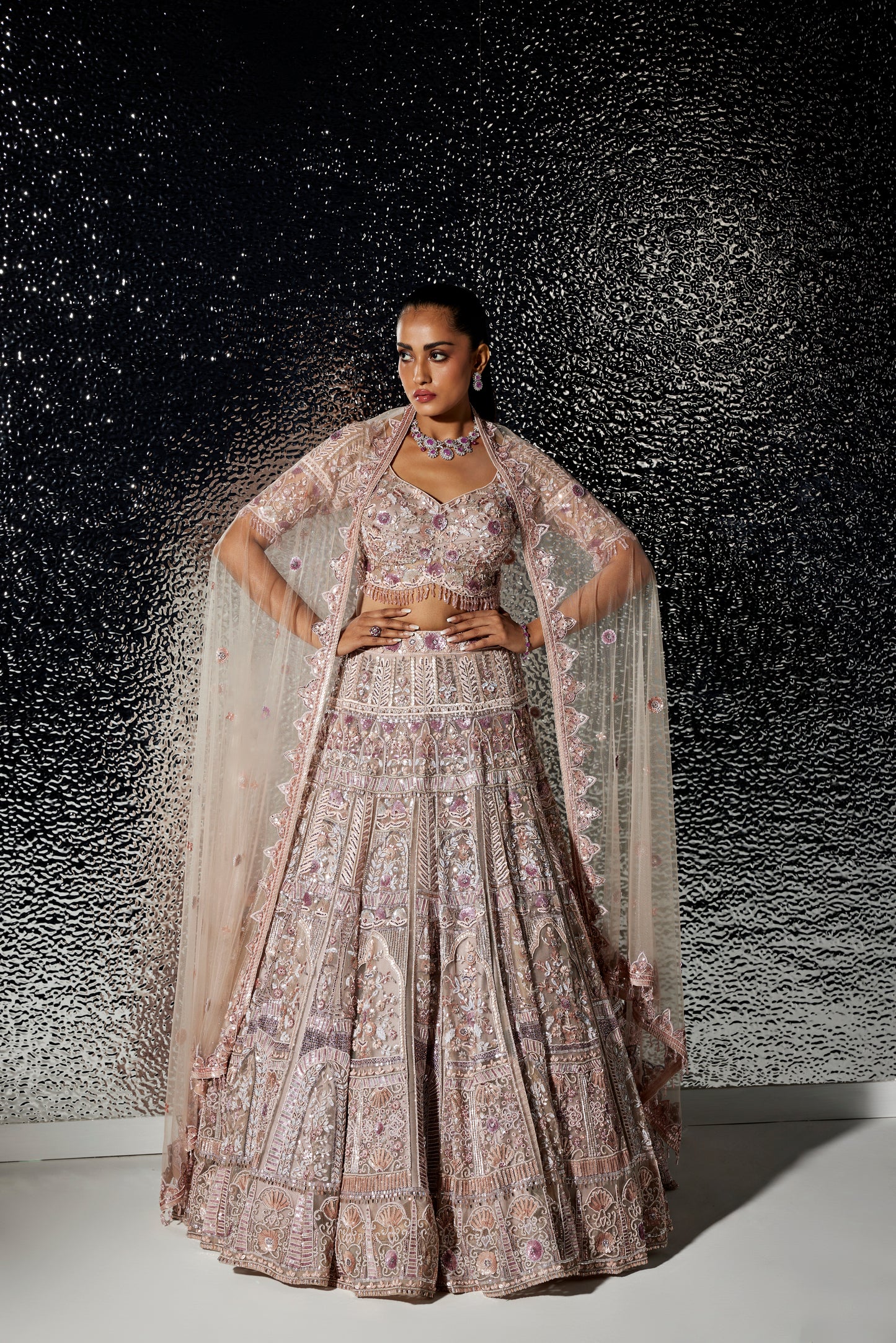 DUSTY PINK VERENA LEHENGA SET