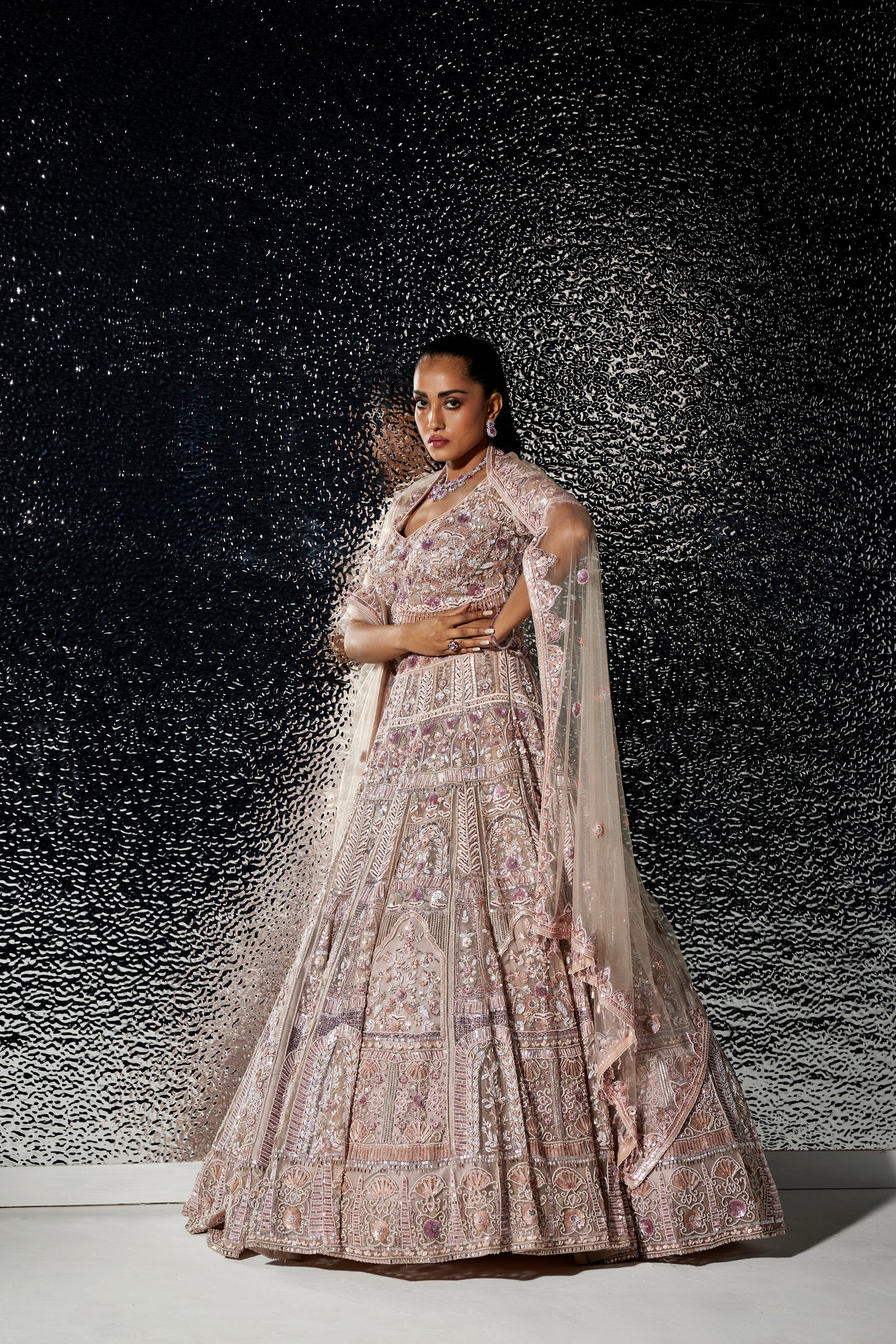 DUSTY PINK VERENA LEHENGA SET