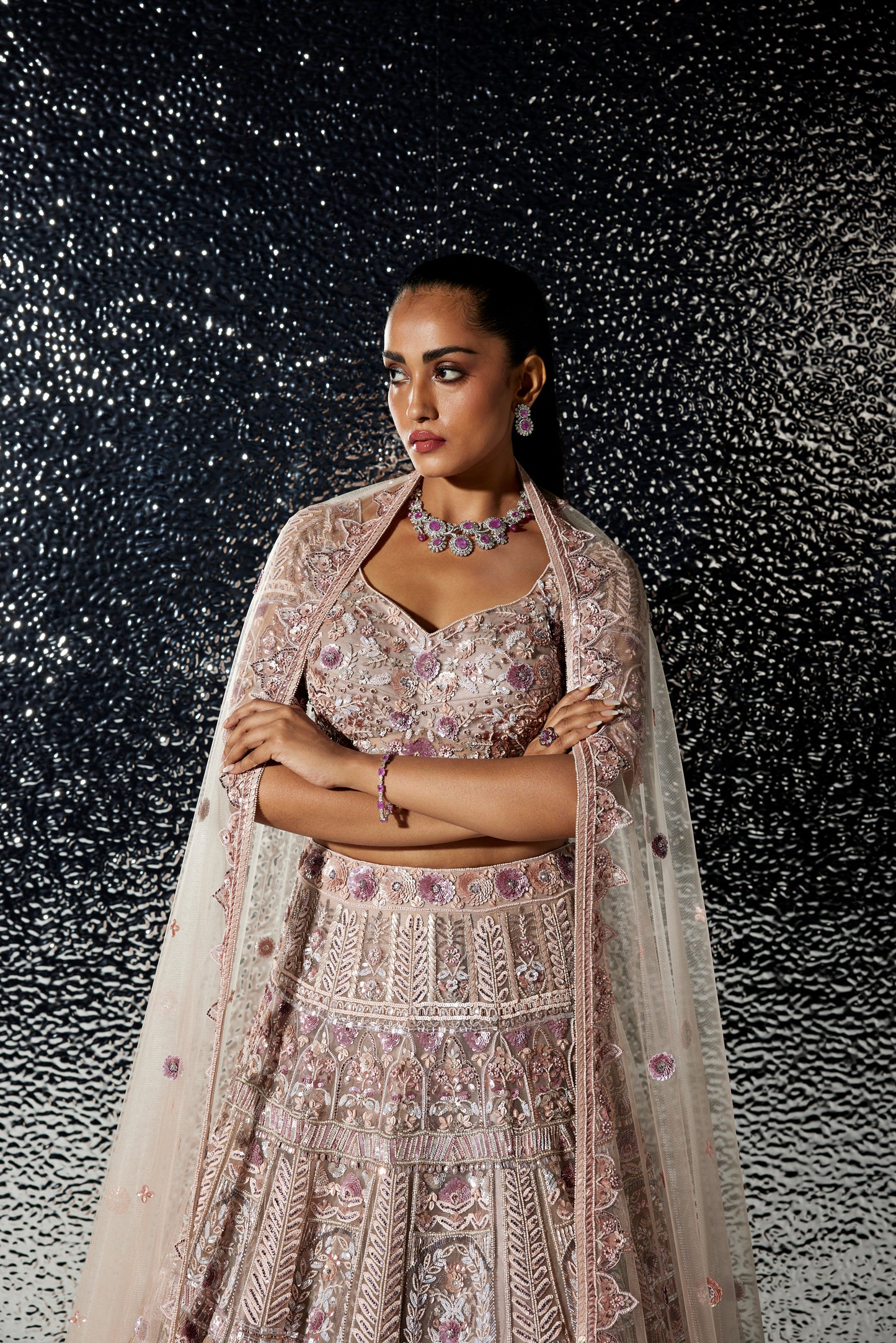 DUSTY PINK VERENA LEHENGA SET