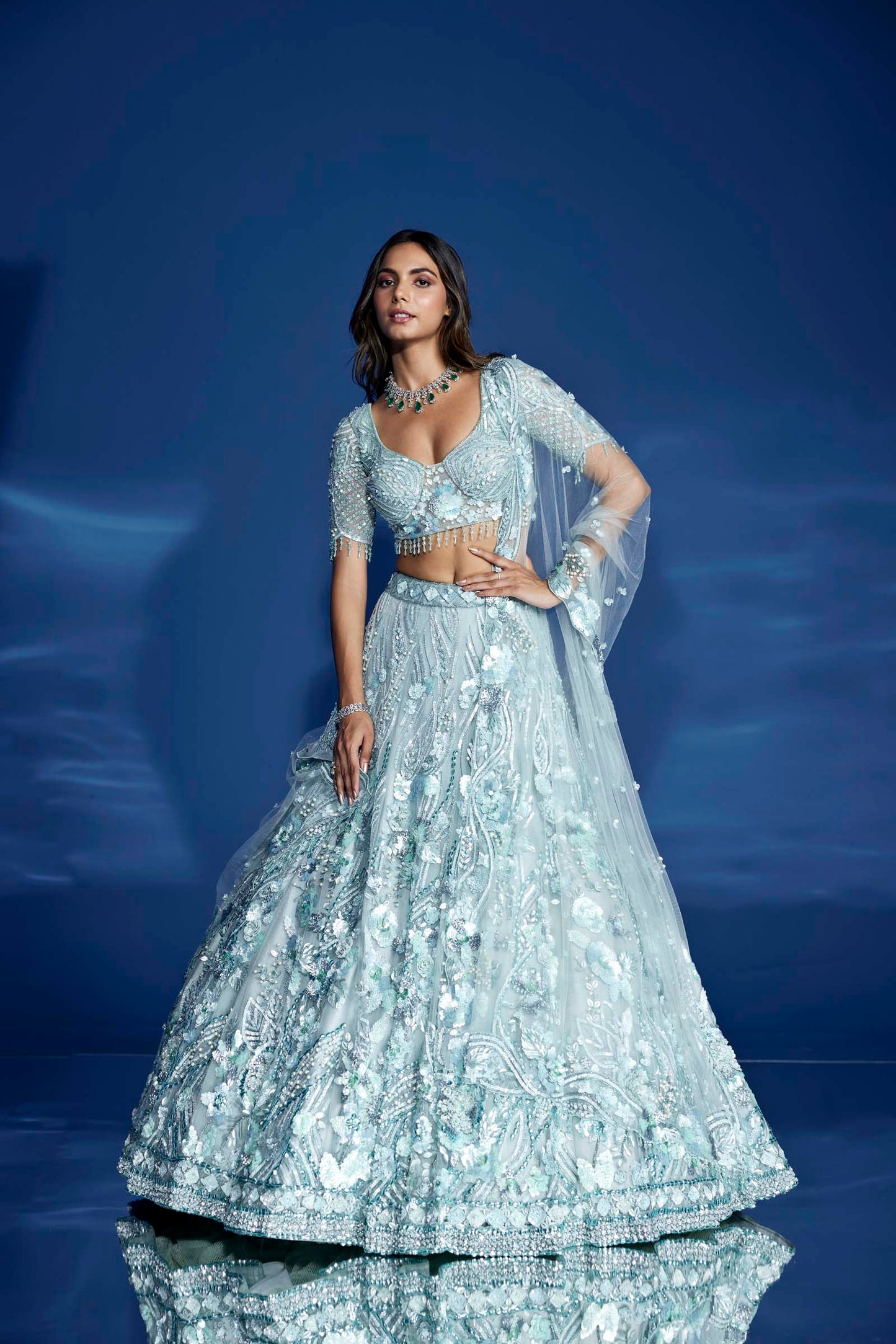 POWDER BLUE ZENITH LEHENGA SET