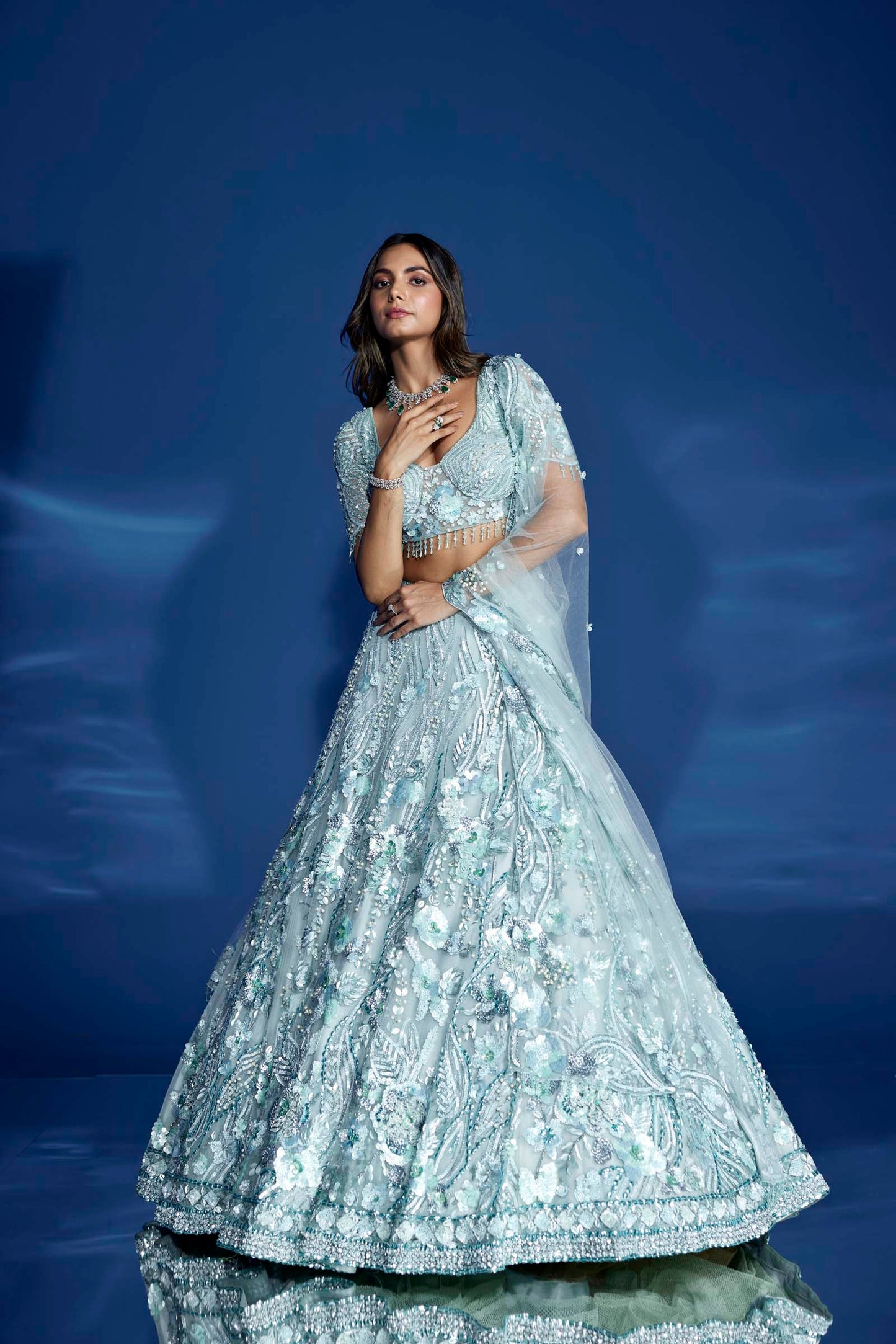 POWDER BLUE ZENITH LEHENGA SET