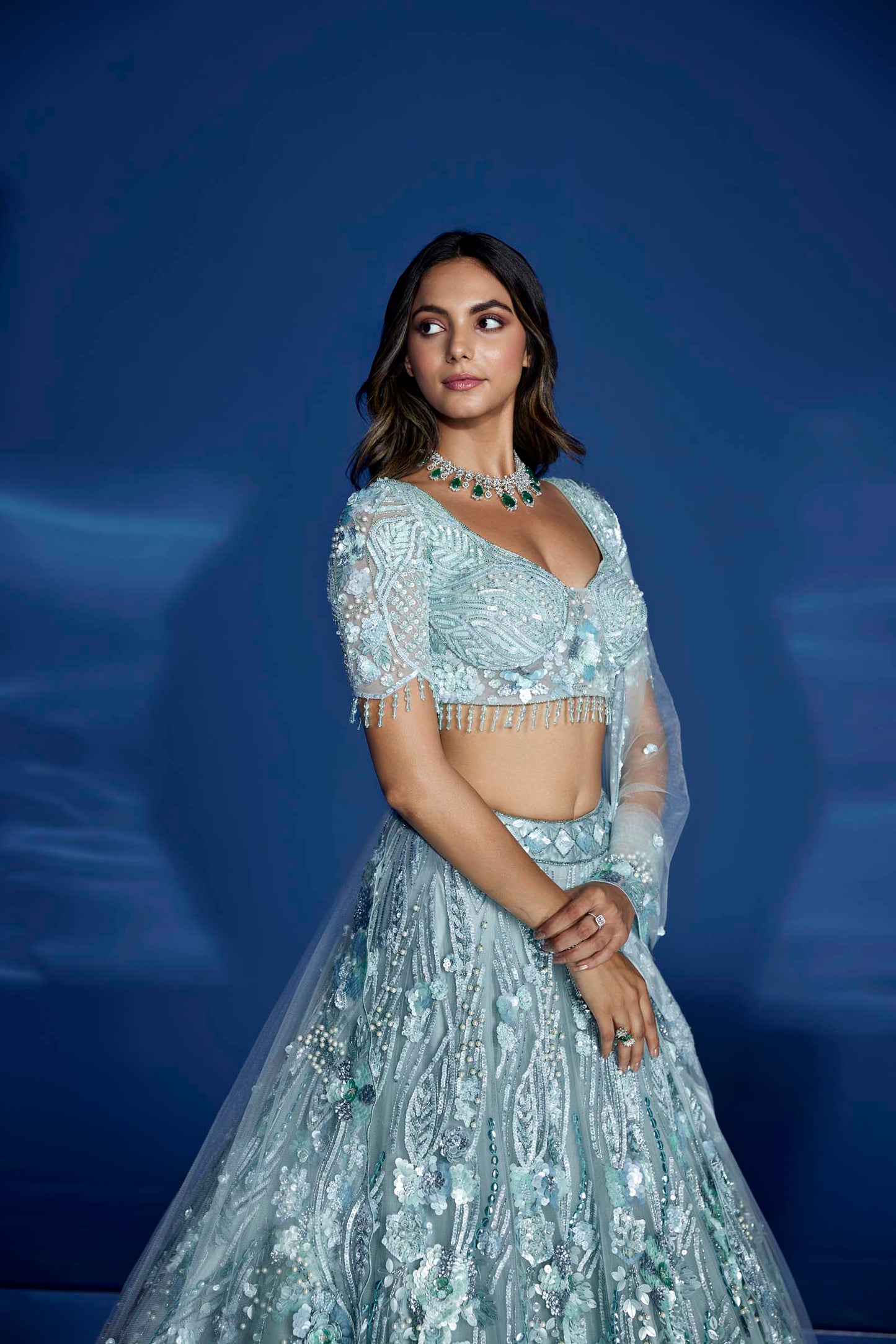 POWDER BLUE ZENITH LEHENGA SET