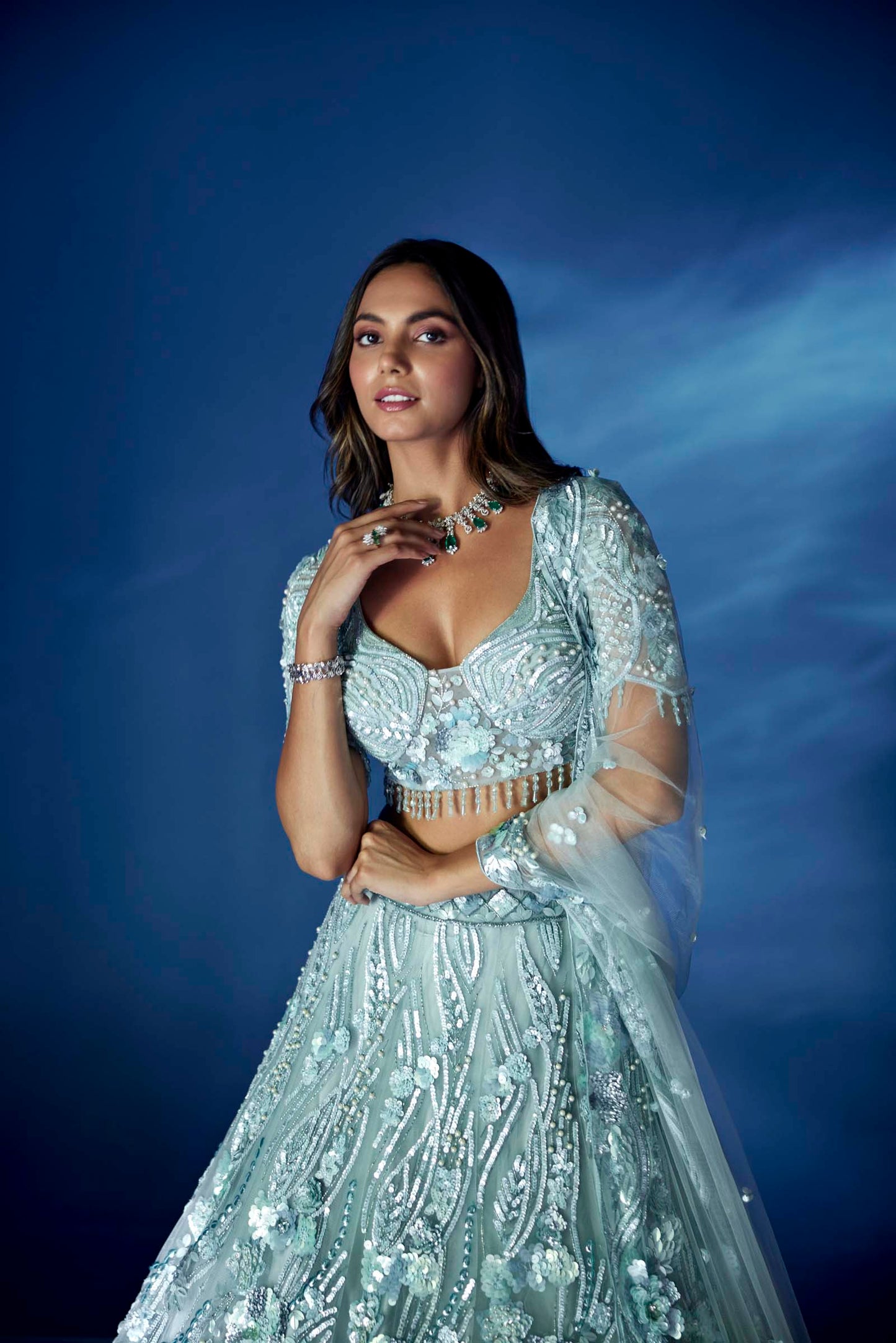 POWDER BLUE ZENITH LEHENGA SET
