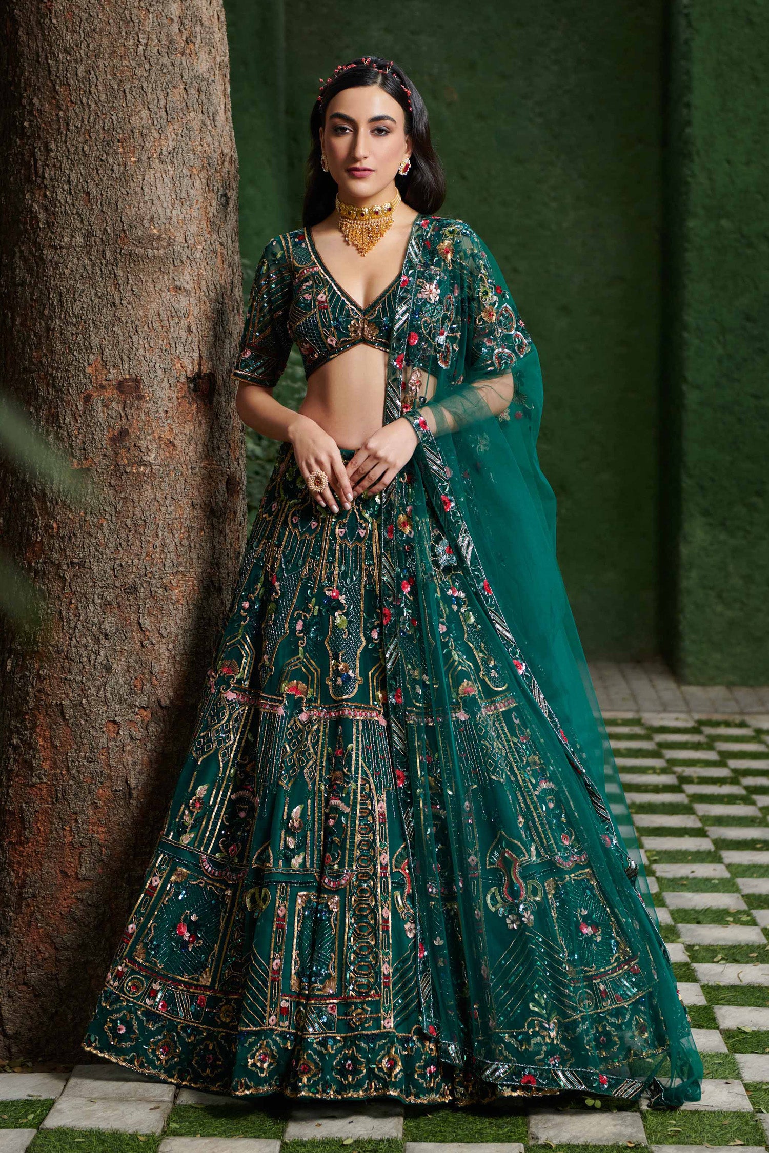 dark green mehndi dress for bride Dark Green Lehenga For Mehndi Outfits Bridal Lehenga New Trend Mehndi Dresses Buy Mehendi Green
