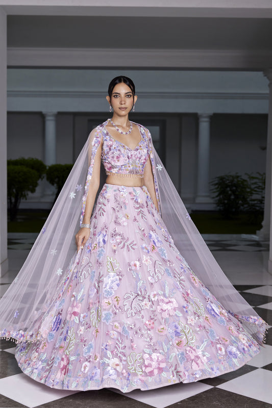 LILAC LEHENGA BLOUSE DUPATTA