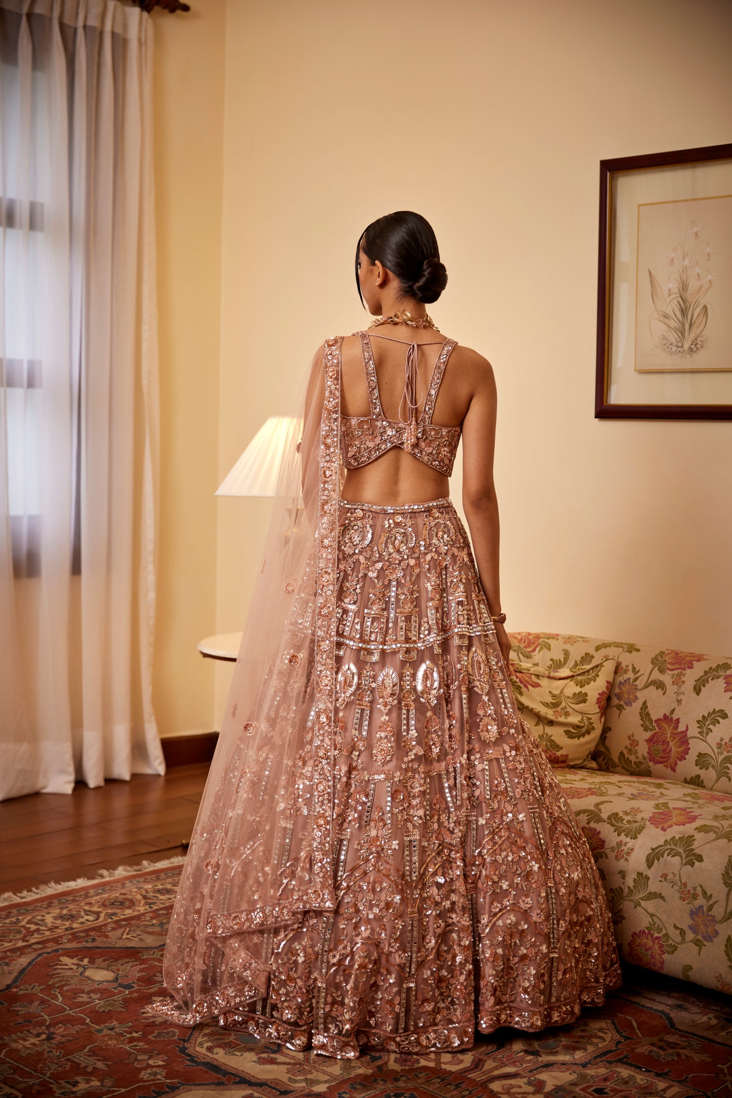 PEACH LEHANGA BLOUSE DUPATTA