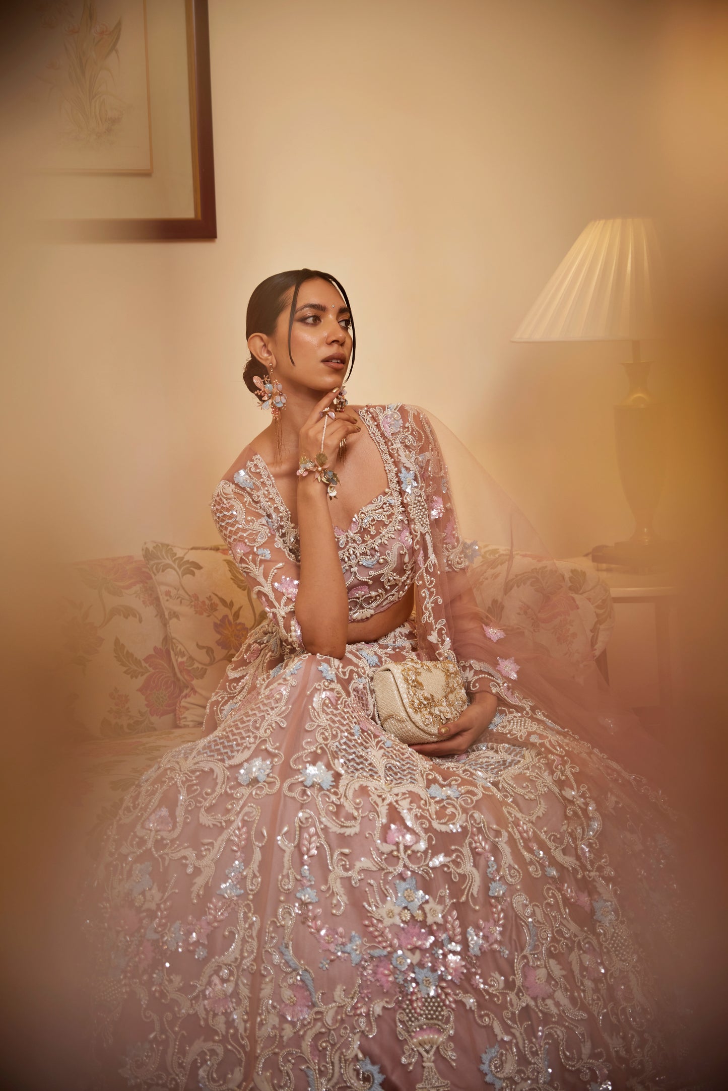 PINK PEARL LEHENGA BLOUSE DUPATTA