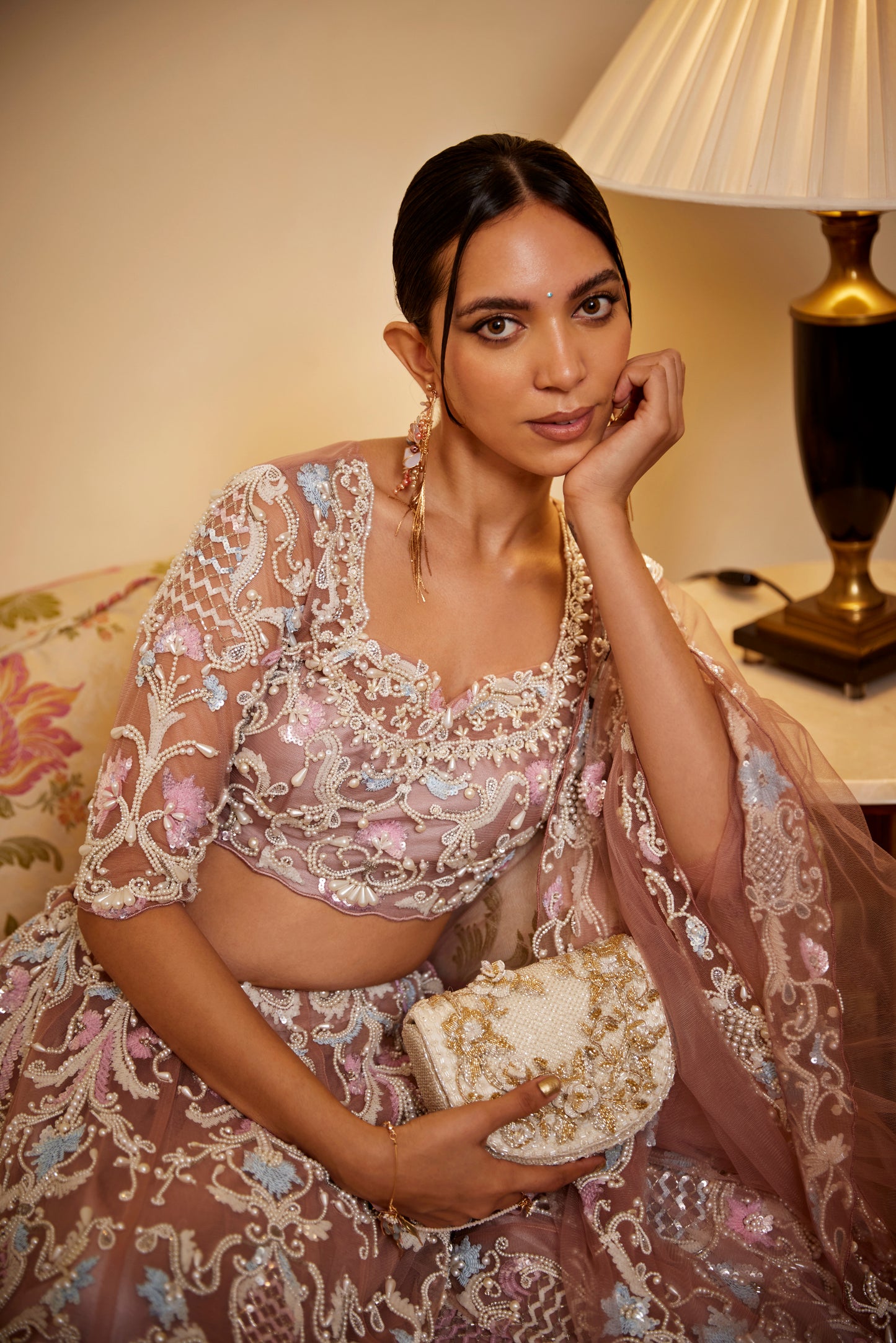 PINK PEARL LEHENGA BLOUSE DUPATTA