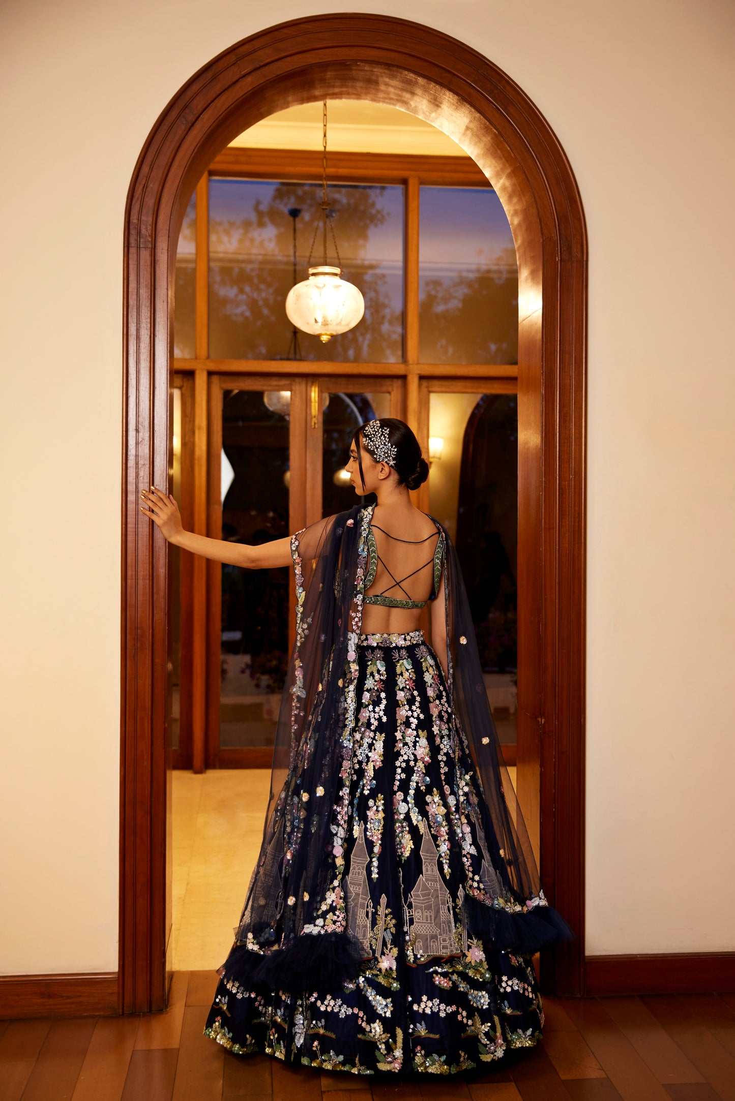 NAVY BLUE LEHANGA BLOUSE DUPATTA