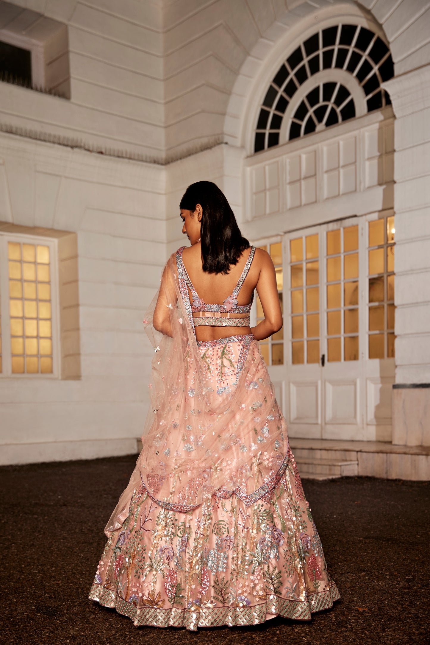 PINK LEHANGA CORSET DUPATTA