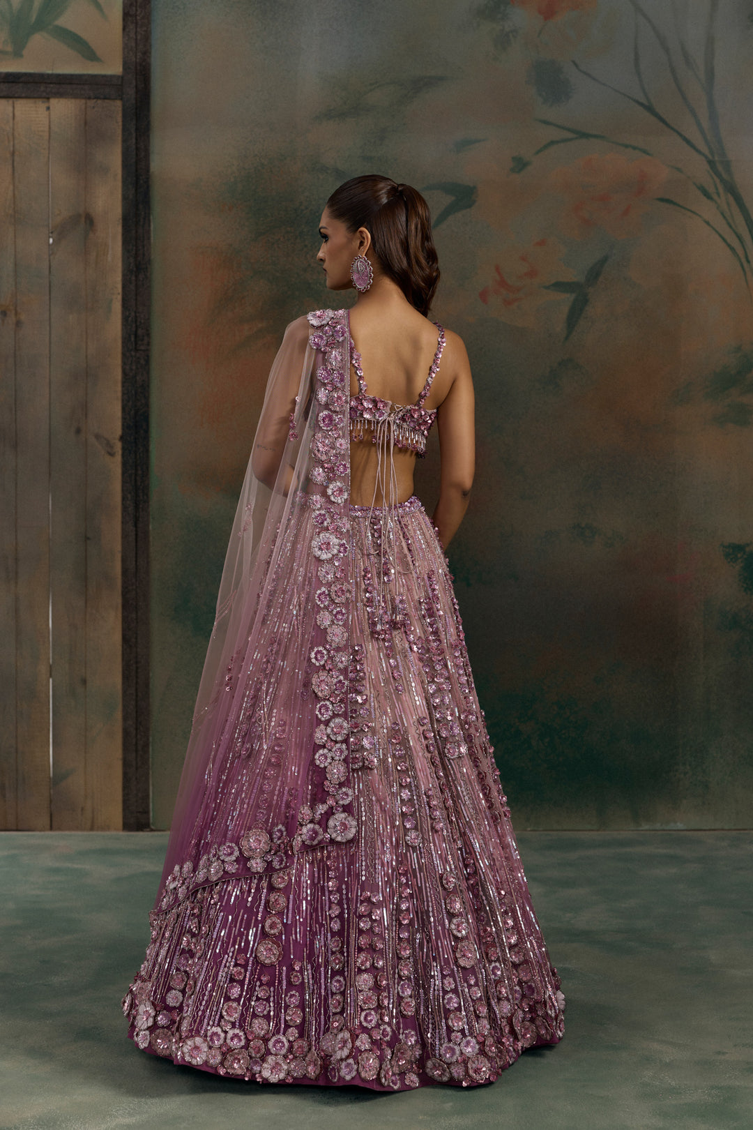 MAUVE PINK OMBRE ORELIA LEHENGA SET