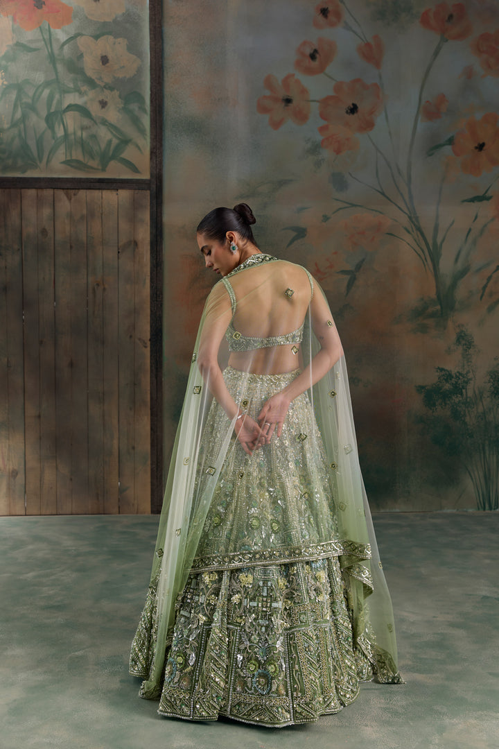 LIGHT GREEN OMBRE SYLVEN LEHENGA SET