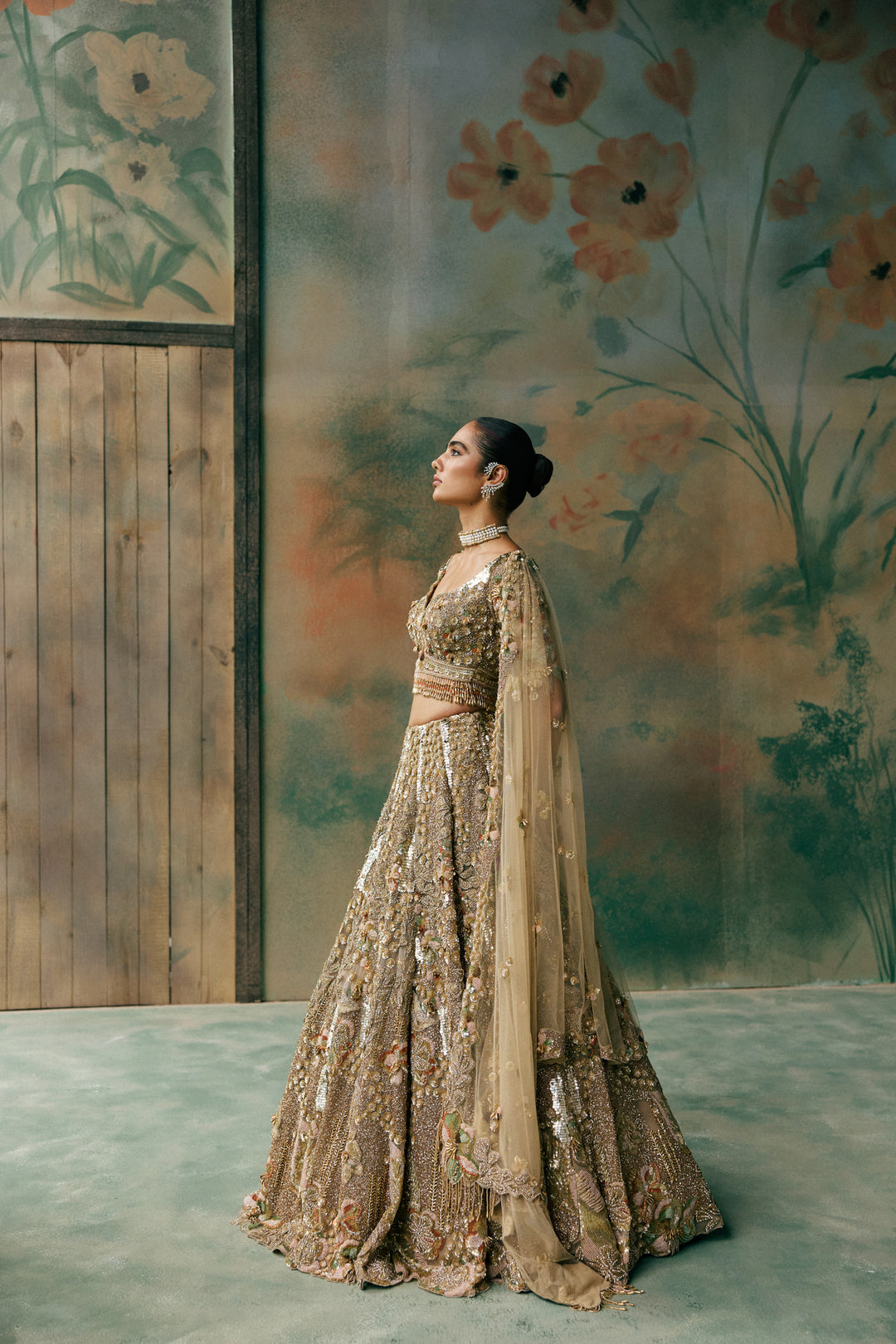 GOLD MULTICOLOUR AUREON LEHENGA SET