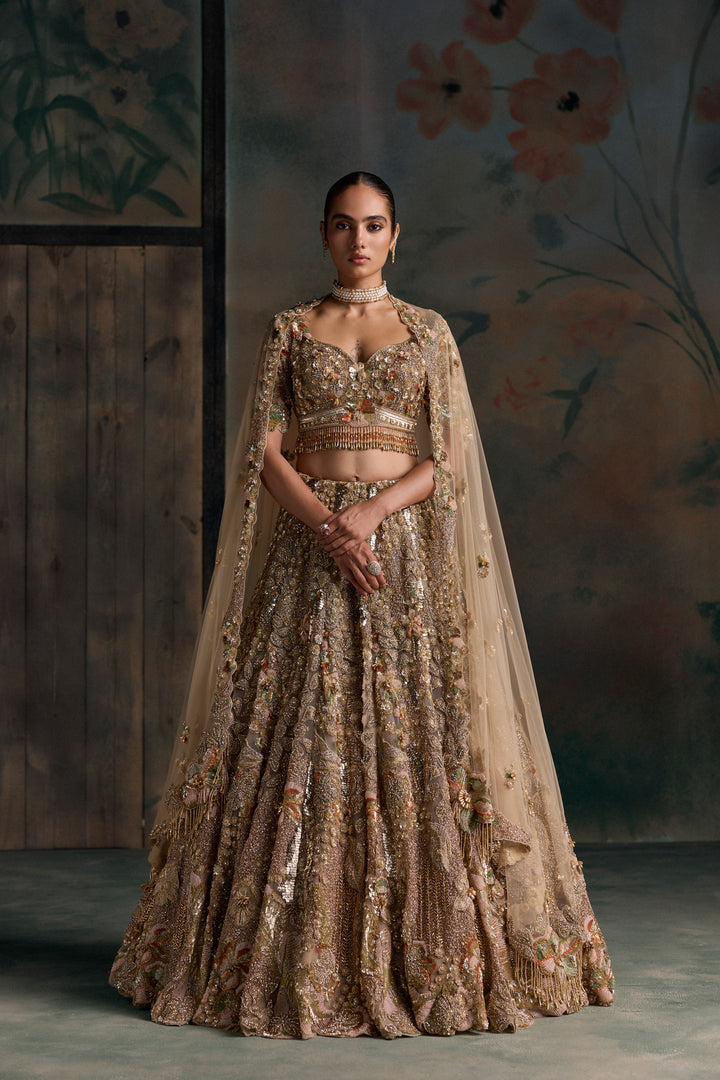 GOLD MULTICOLOUR AUREON LEHENGA SET