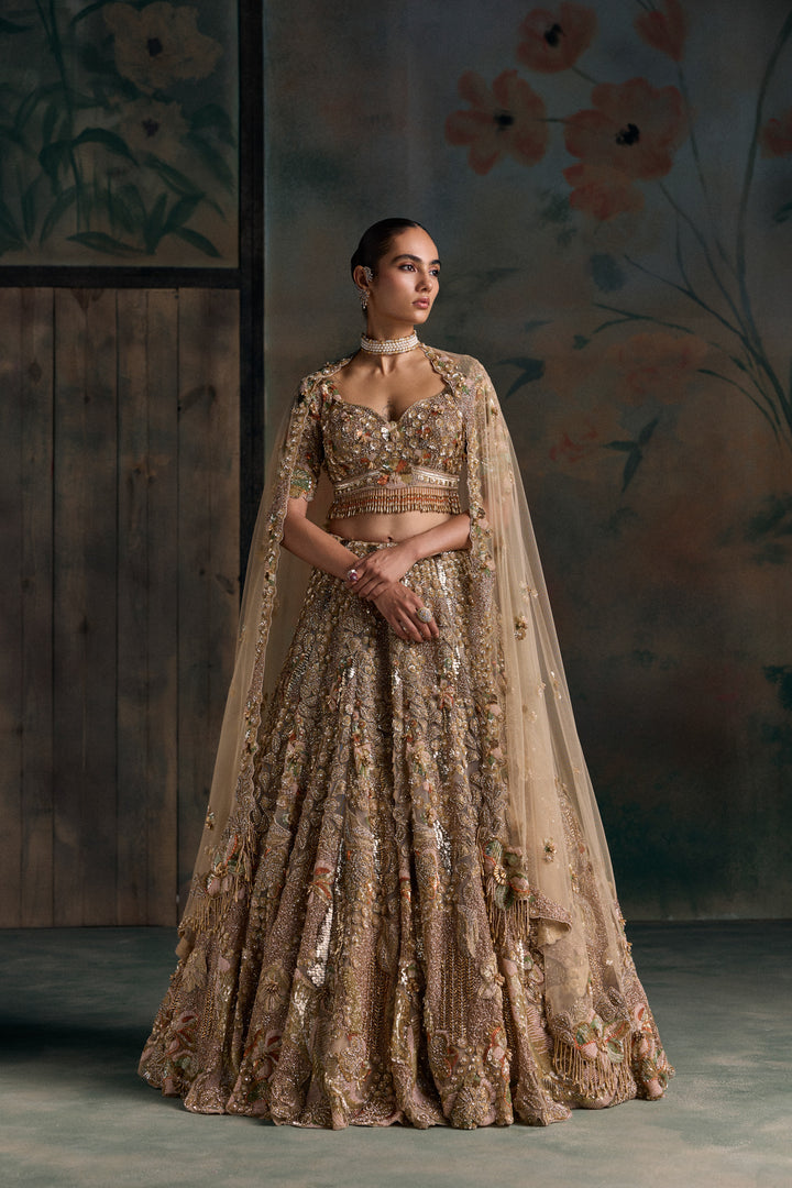 GOLD MULTICOLOUR AUREON LEHENGA SET