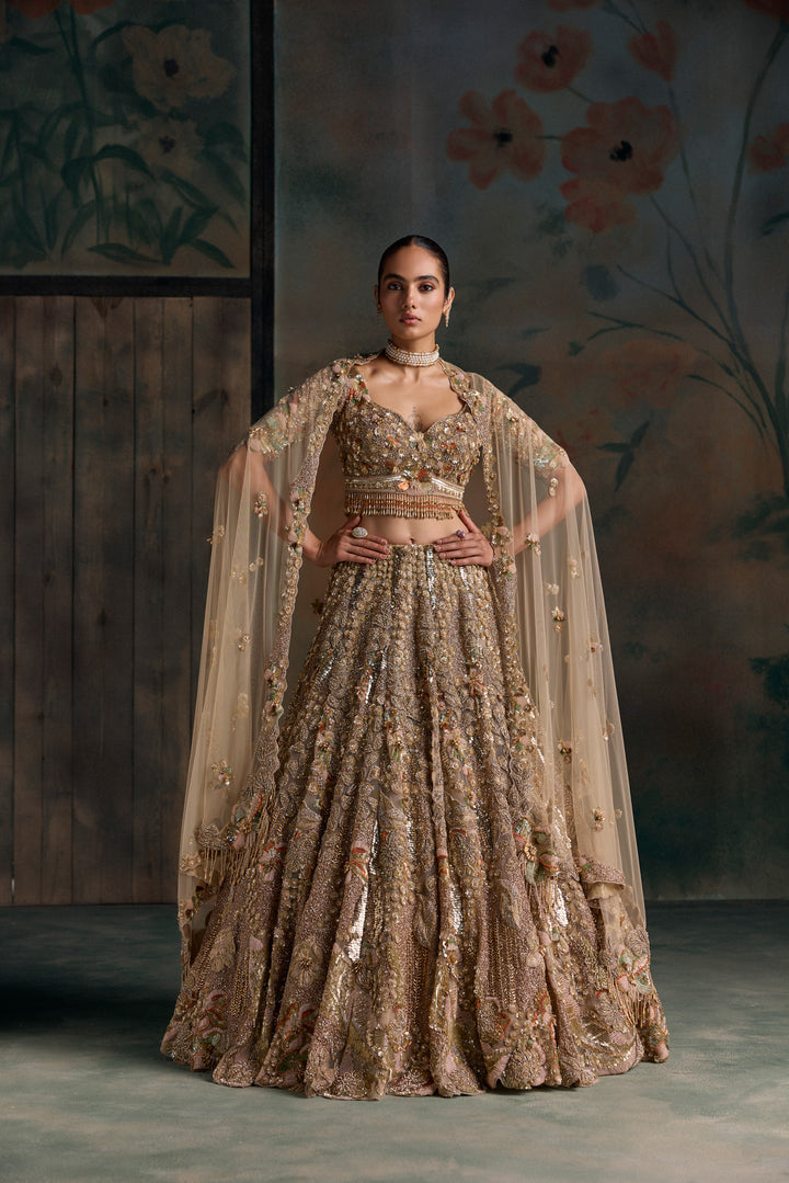 GOLD MULTICOLOUR AUREON LEHENGA SET