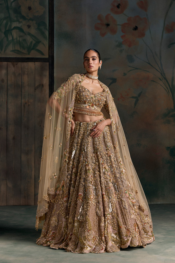 GOLD MULTICOLOUR AUREON LEHENGA SET