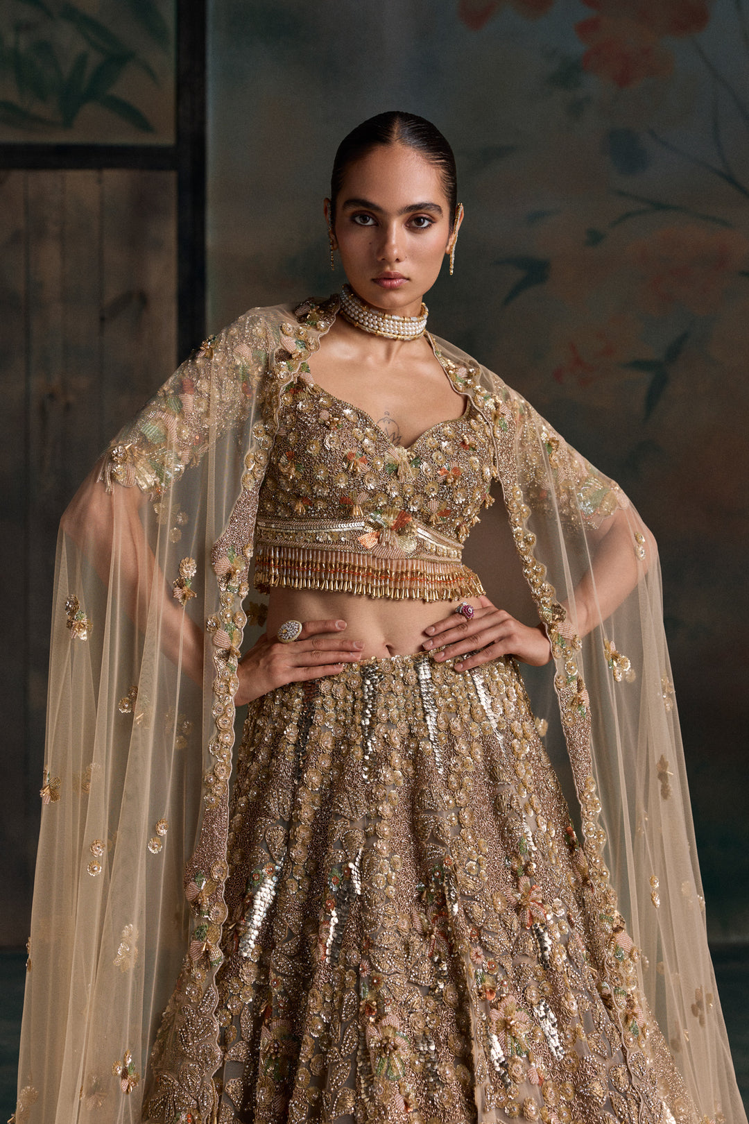 GOLD MULTICOLOUR AUREON LEHENGA SET