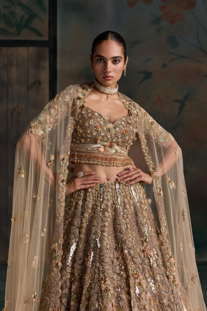 GOLD MULTICOLOUR AUREON LEHENGA SET