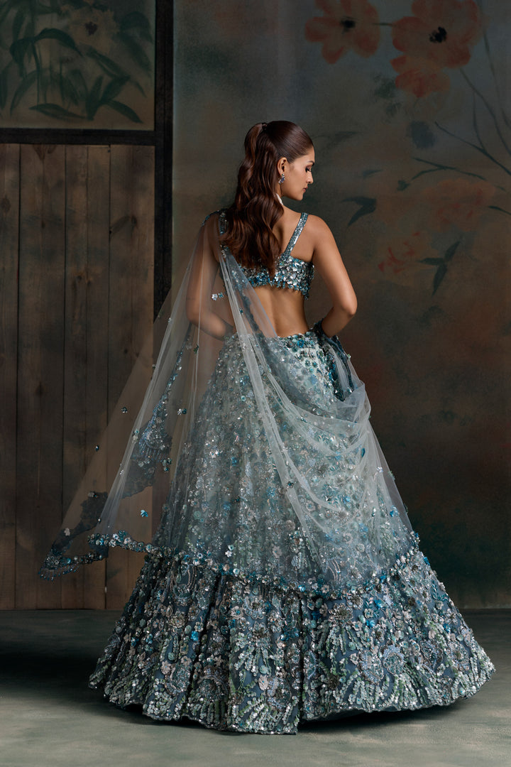 PEACOCK BLUE AVIOR LEHENGA SET