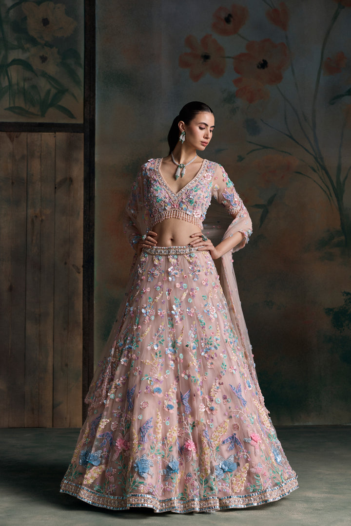 PINK MULTICOLOUR RAVELLE LEHENGA SET