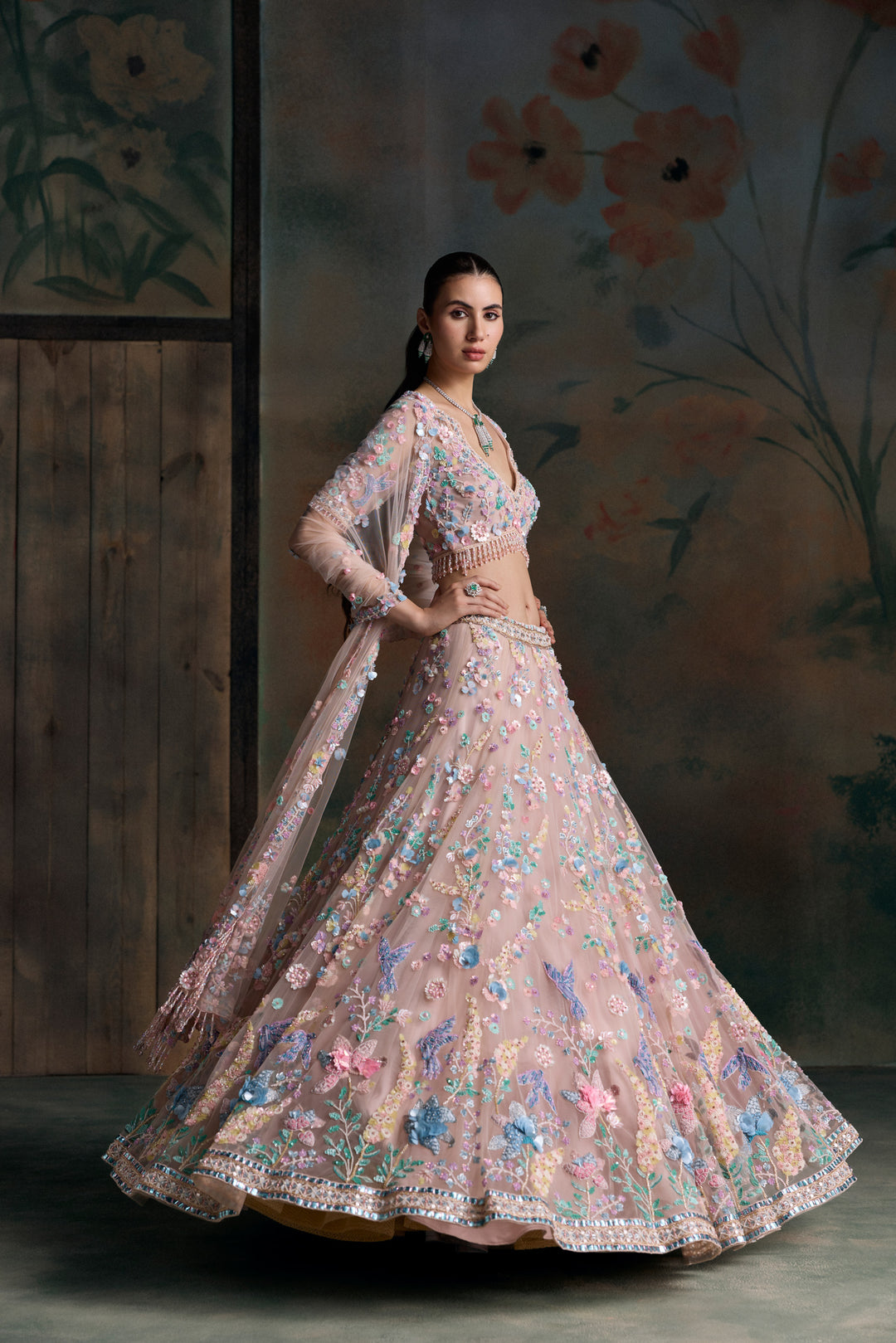 PINK MULTICOLOUR RAVELLE LEHENGA SET