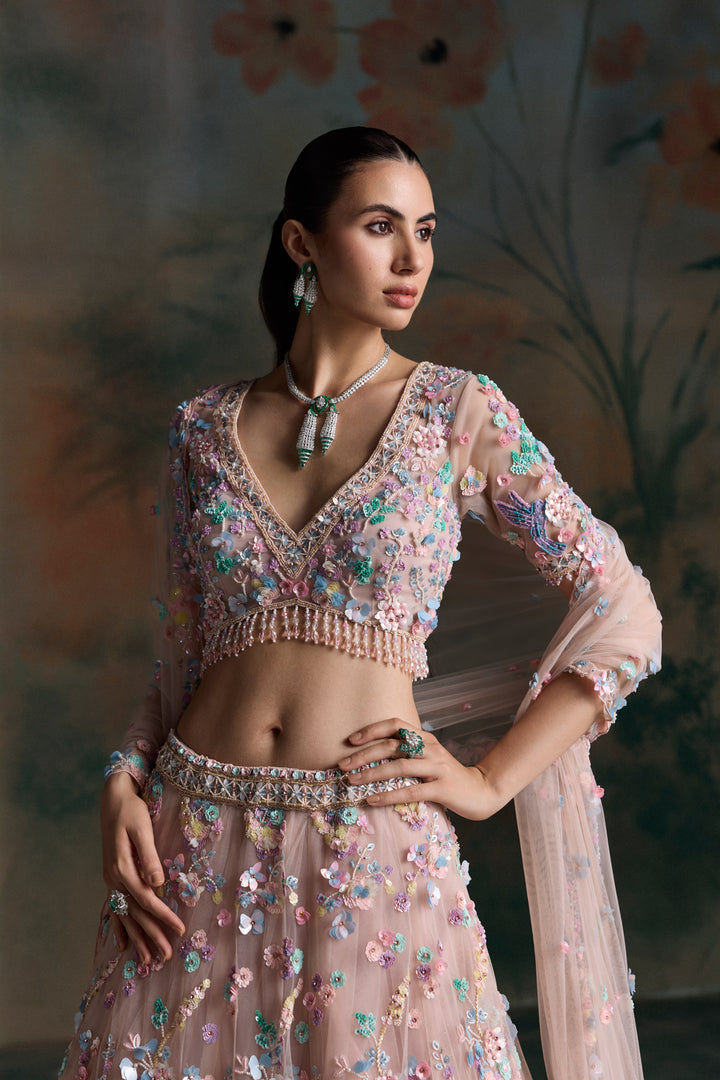PINK MULTICOLOUR RAVELLE LEHENGA SET