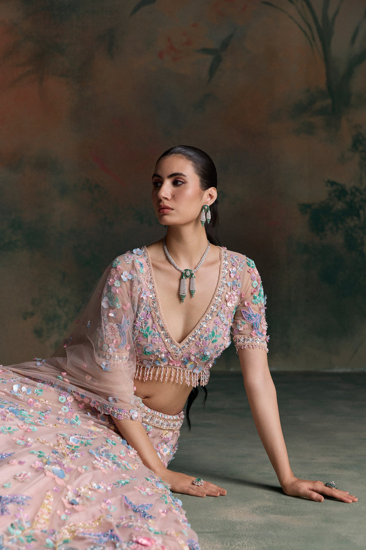 PINK MULTICOLOUR RAVELLE LEHENGA SET