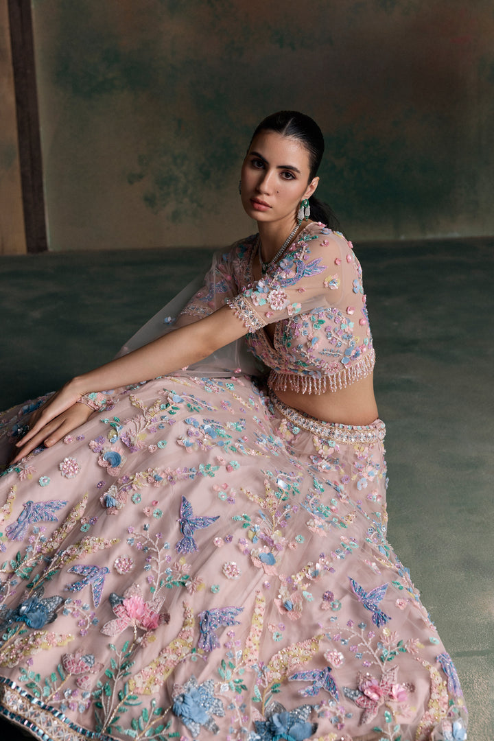 PINK MULTICOLOUR RAVELLE LEHENGA SET