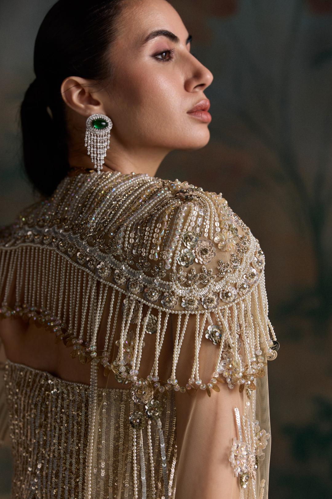 GOLD IVORY CORSET LUCERIS FISHCUT LEHENGA SET