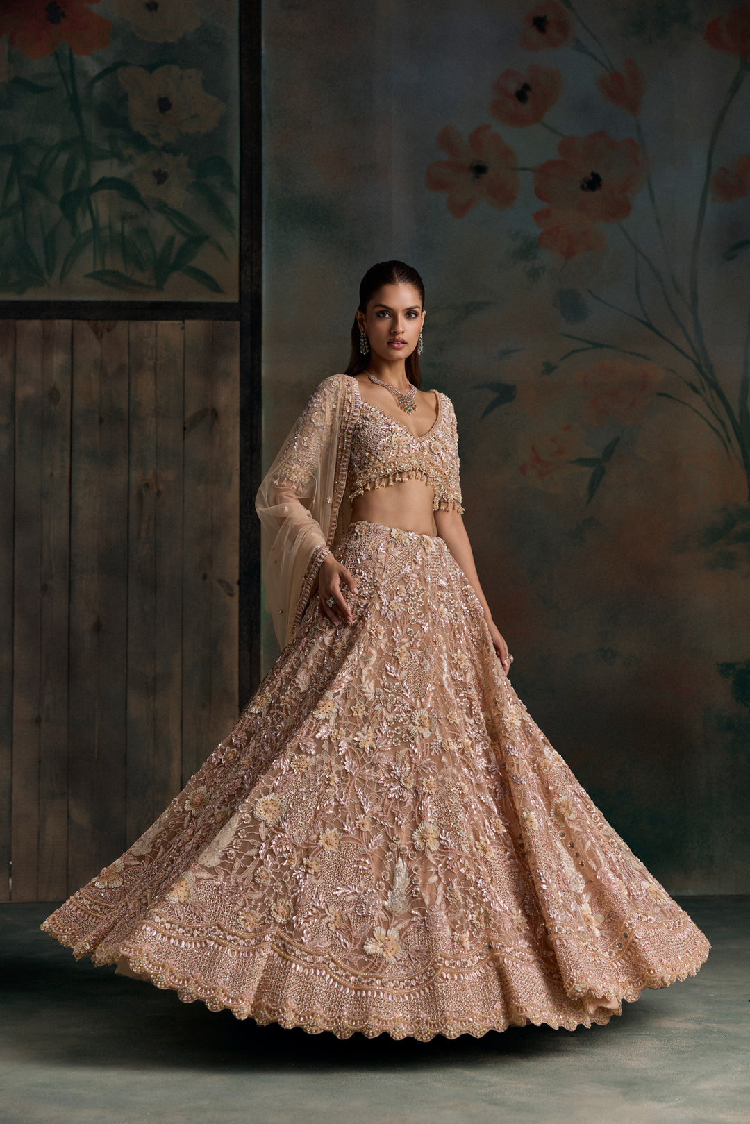 PEACH SEREN LEHENGA SET