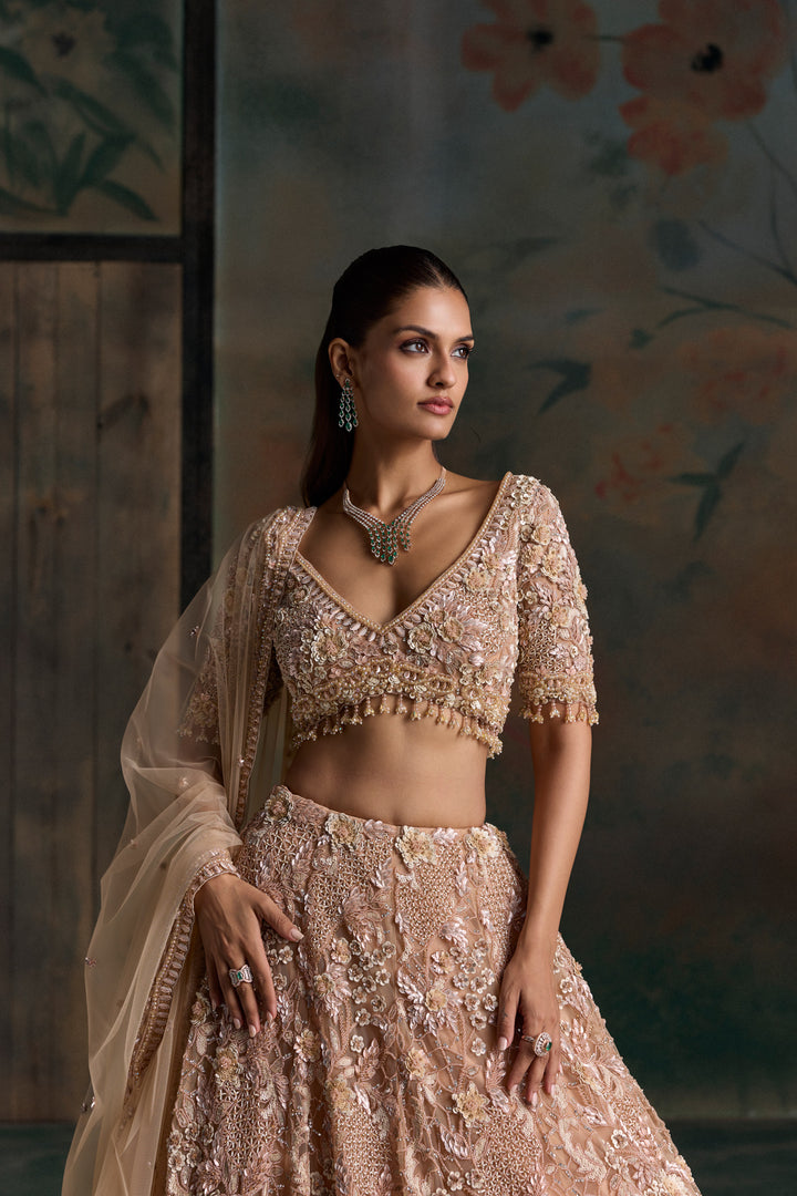 PEACH SEREN LEHENGA SET