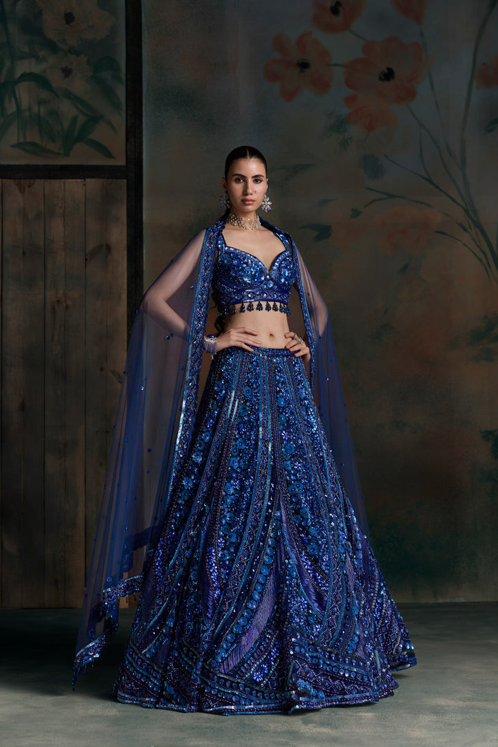 ELECTRIC BLUE ALTAIR LEHENGA SET